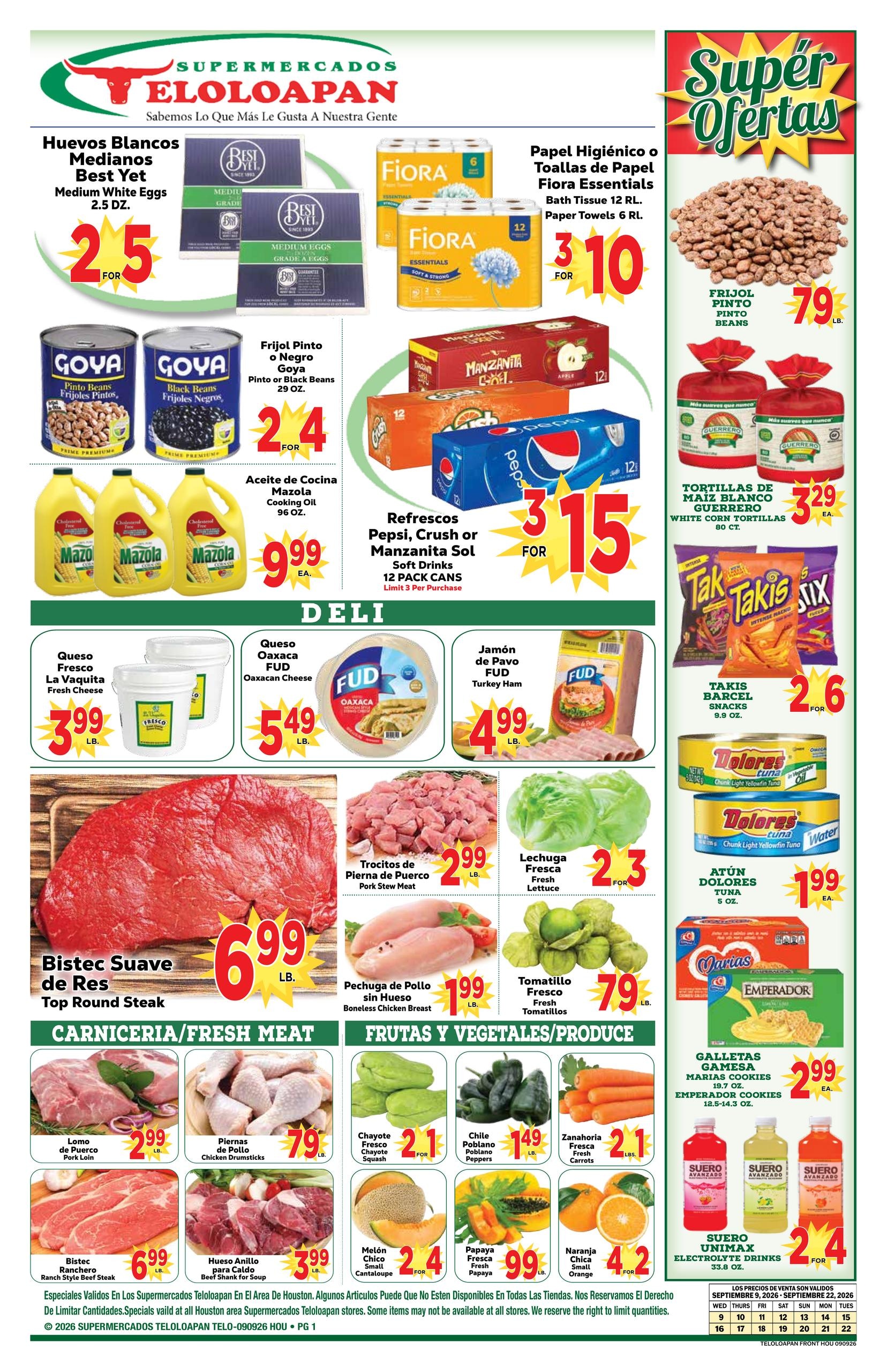 Supermercados Teloloapan weekly ad page 1