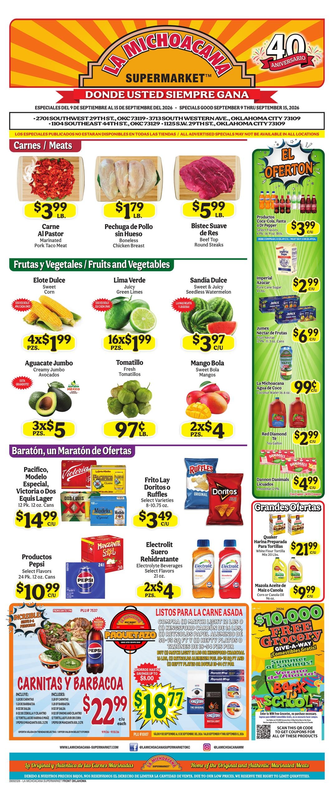 La Michoacana Supermarket weekly ad page 1