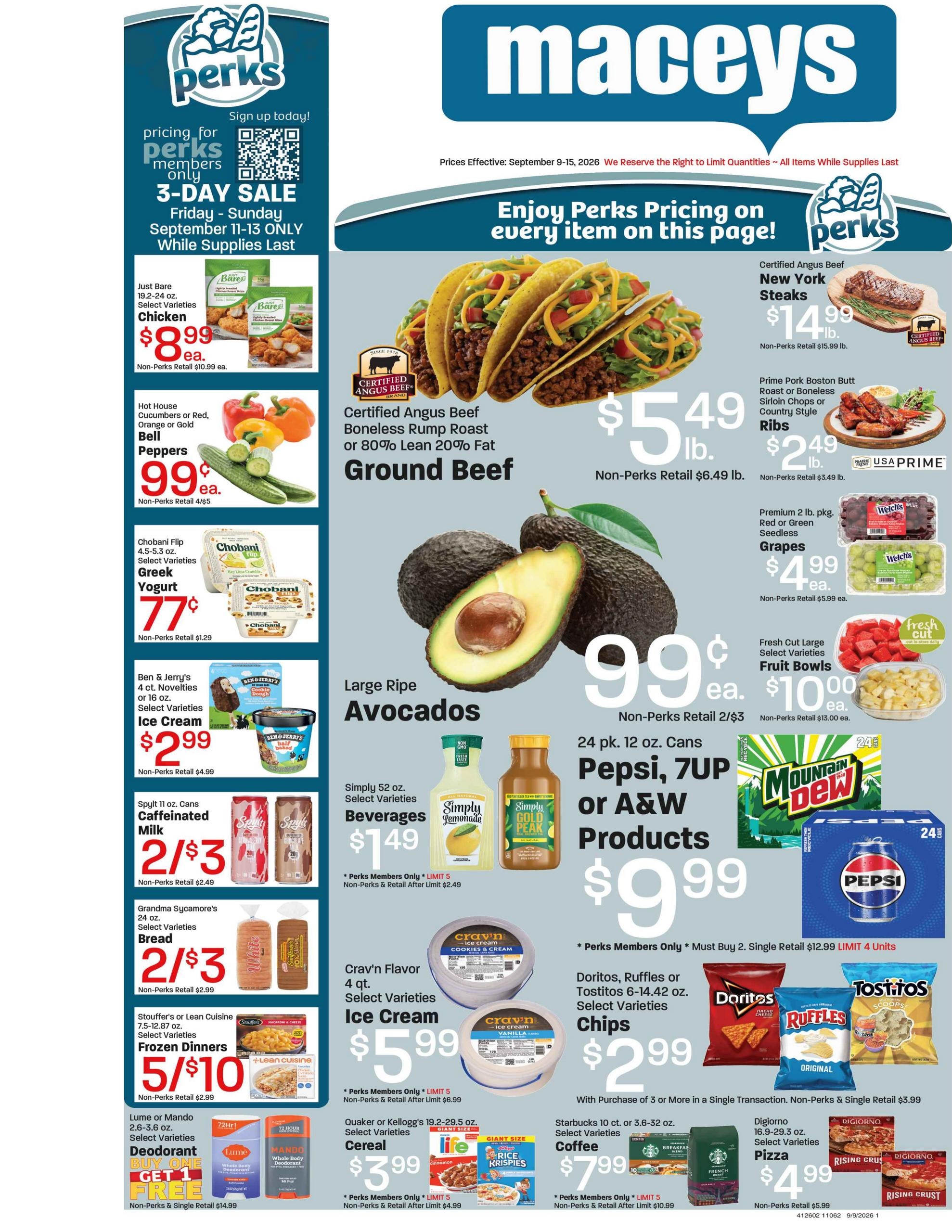 Maceys weekly ad page 1