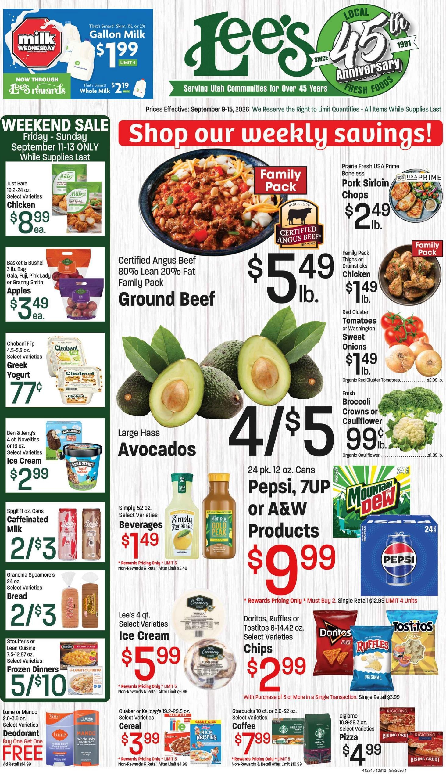 Lee's Marketplace weekly ad page 1