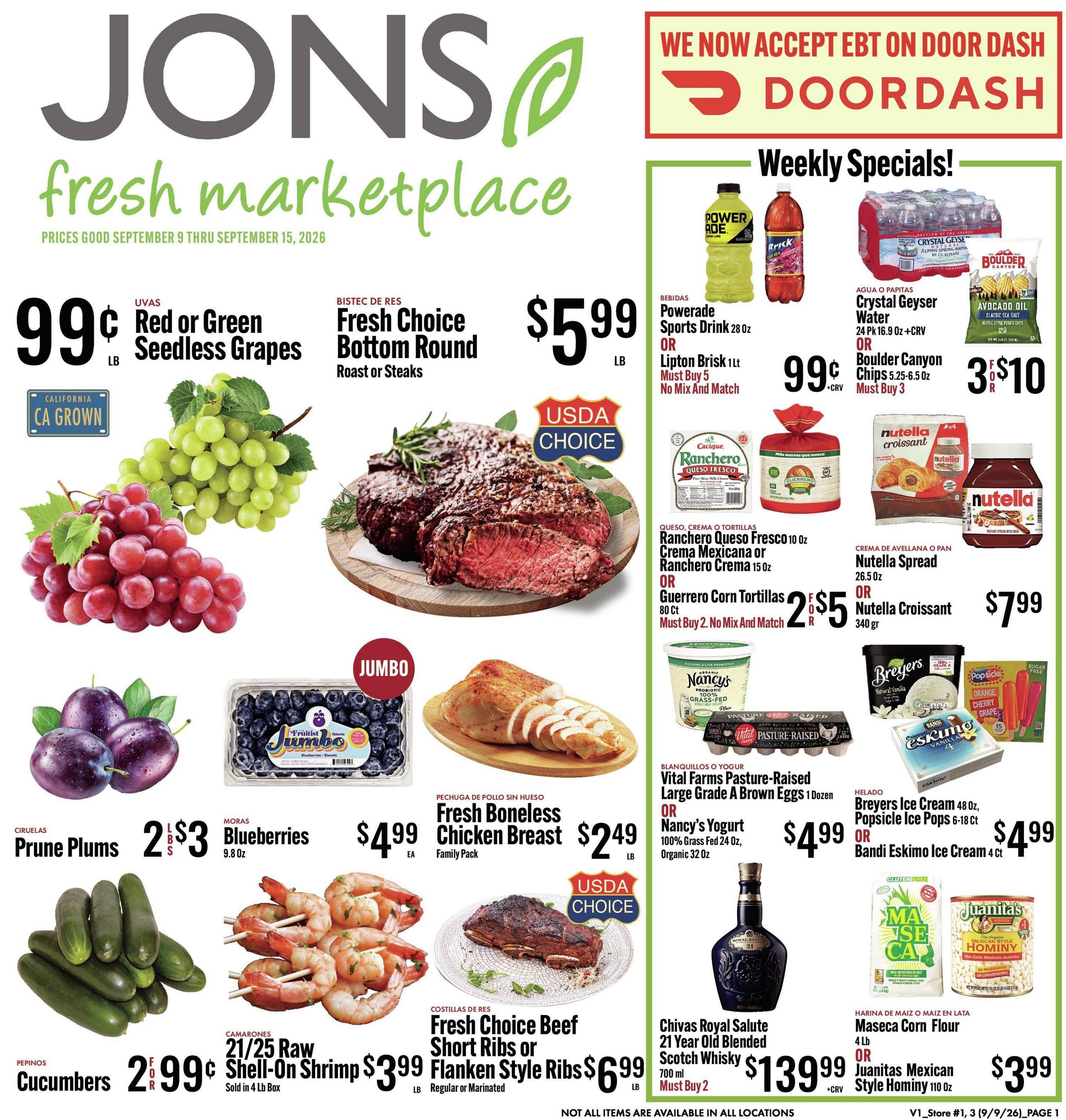 Jons International Marketplace weekly ad page 1