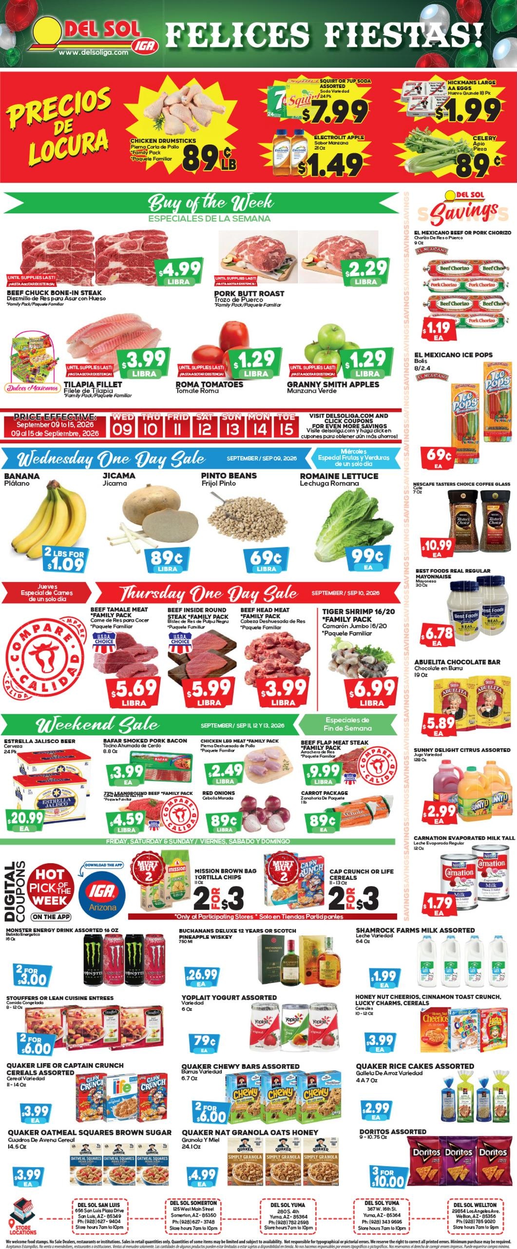 Del Sol IGA weekly ad page 1