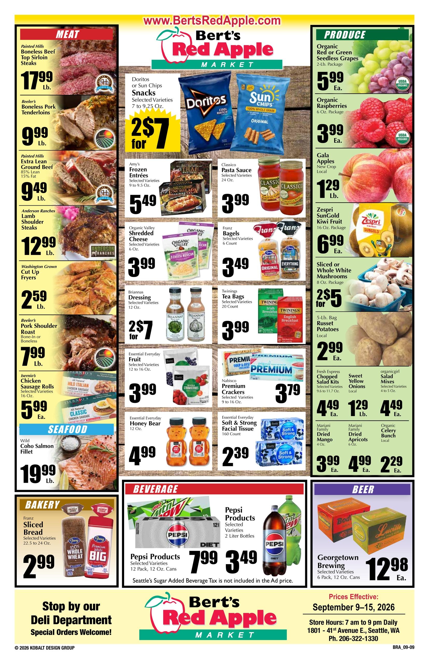 Bert's Red Apple weekly ad page 1