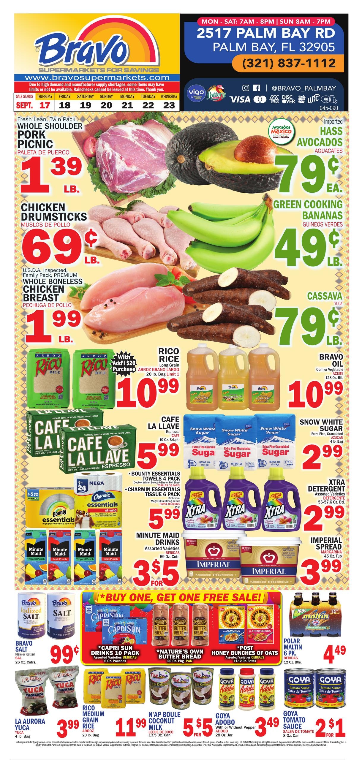 Bravo Supermarket weekly ad page 1