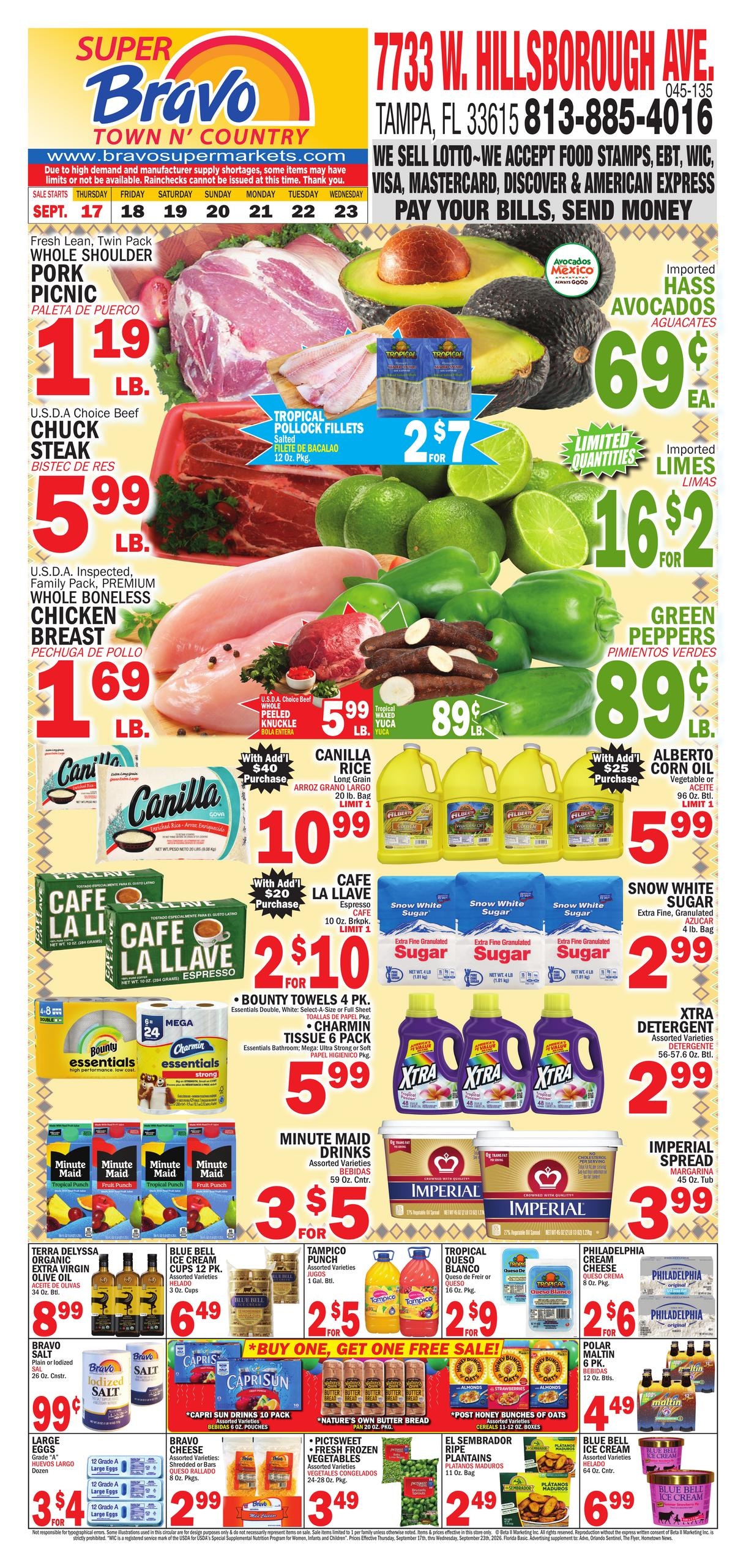 Bravo Supermarket weekly ad page 1