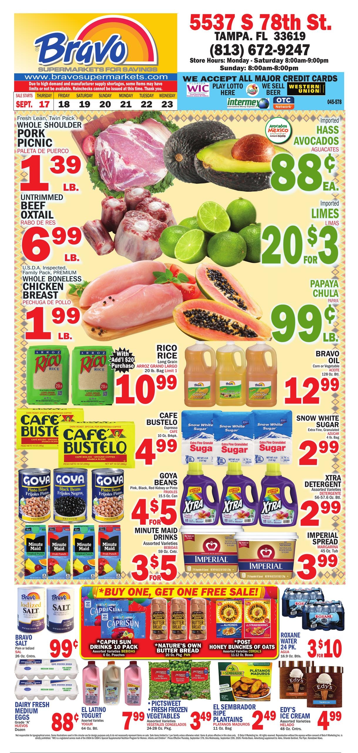 Bravo Supermarket weekly ad page 1