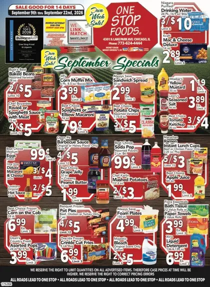 One Stop Foods Indexed Weekly