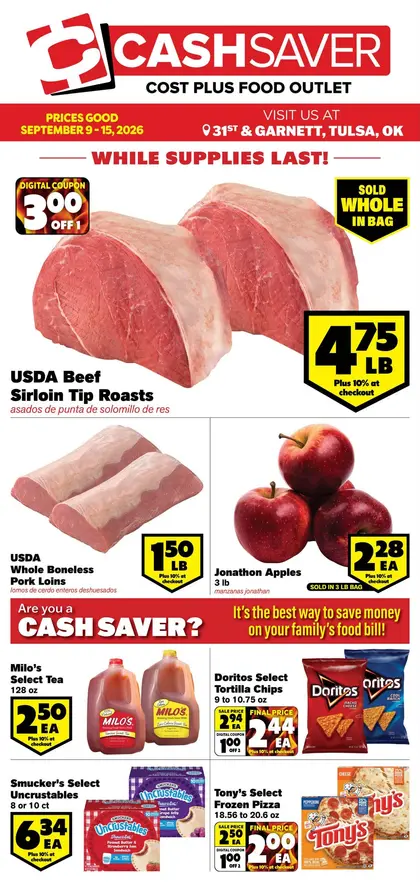 Cash Saver Food Outlet Indexed Weekly