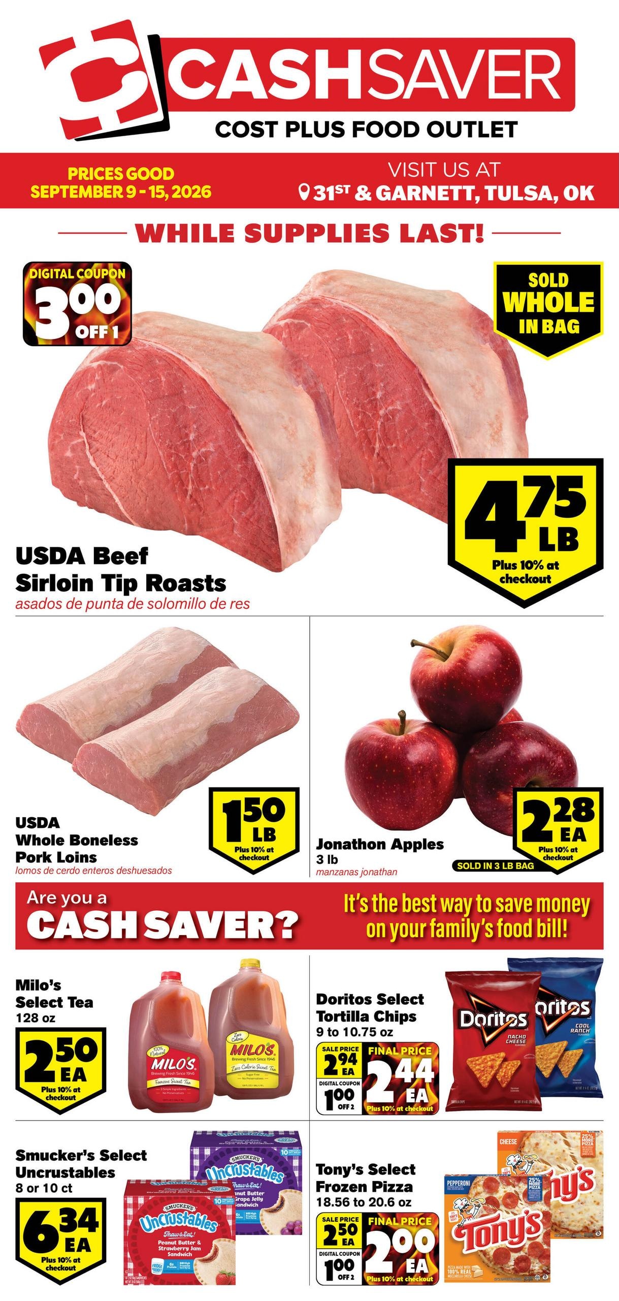 Tulsa Cashsaver weekly ad page 1