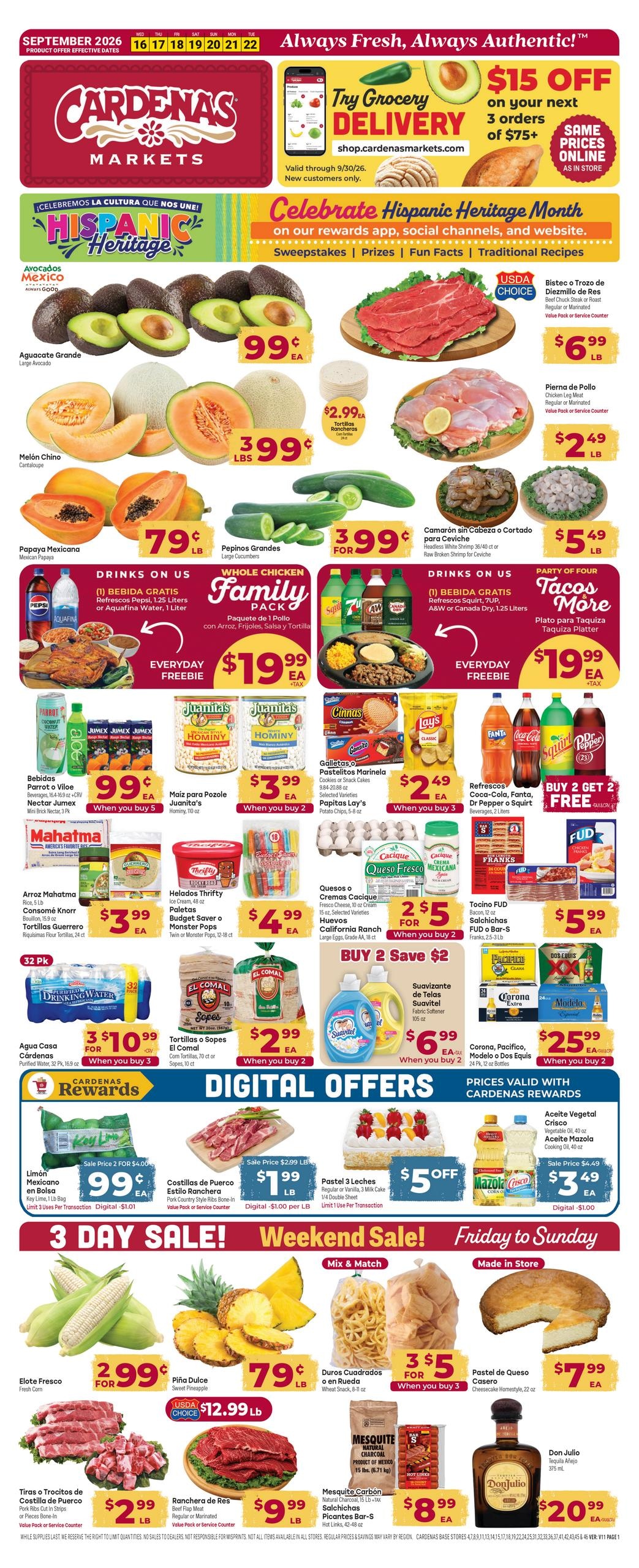 Cardenas Markets weekly ad page 1