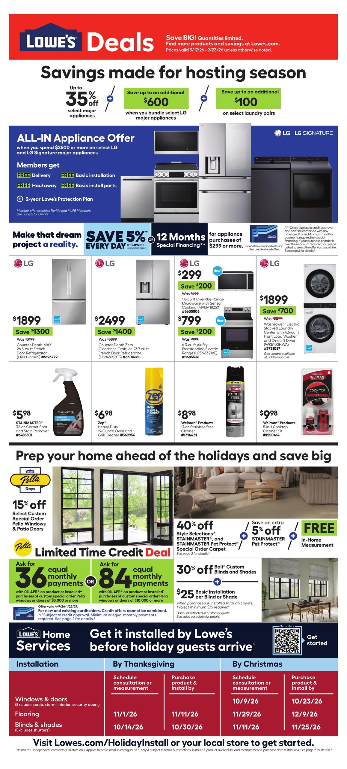 Lowe's weekly ad page 1
