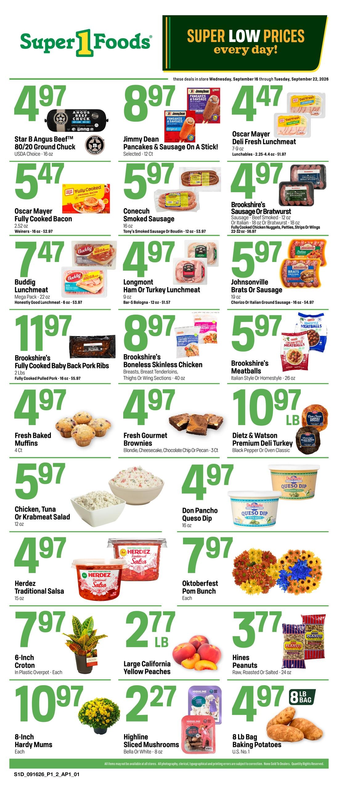 Super 1 Foods & Discount Pharmacy weekly ad page 1