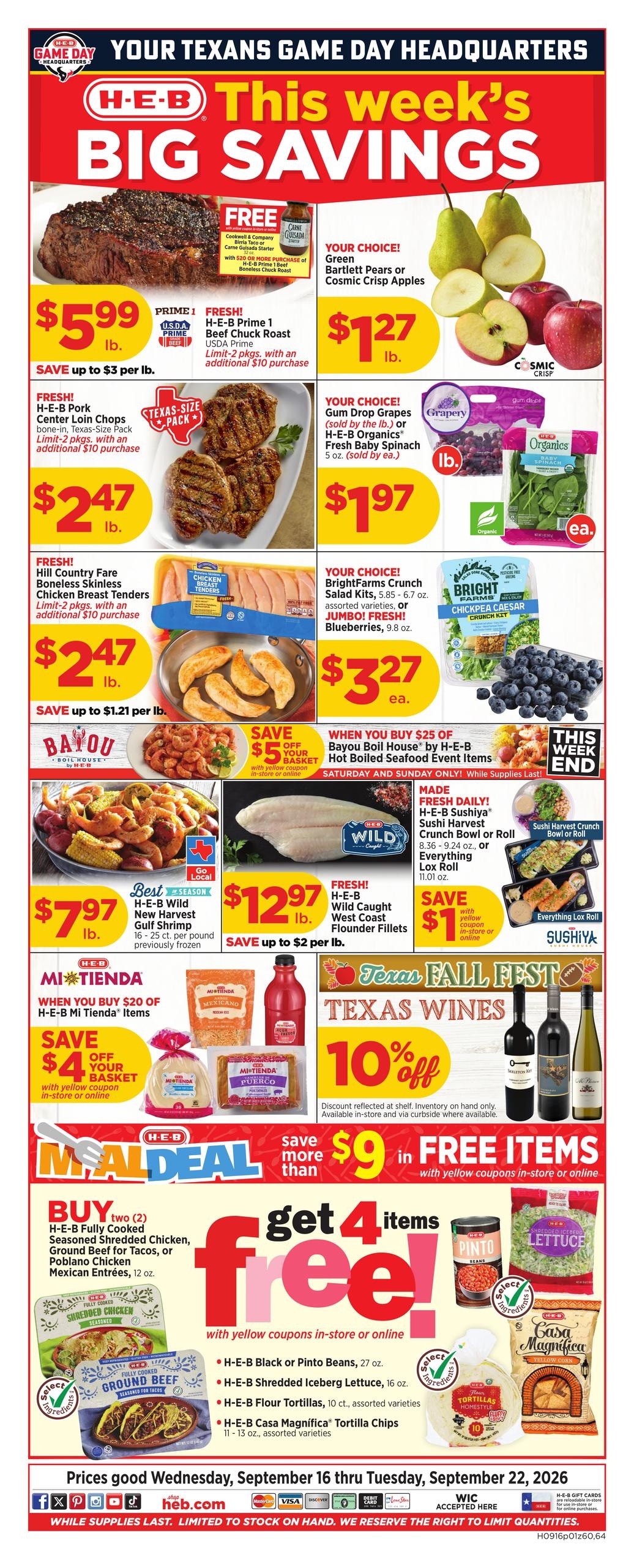 H-E-B weekly ad page 1
