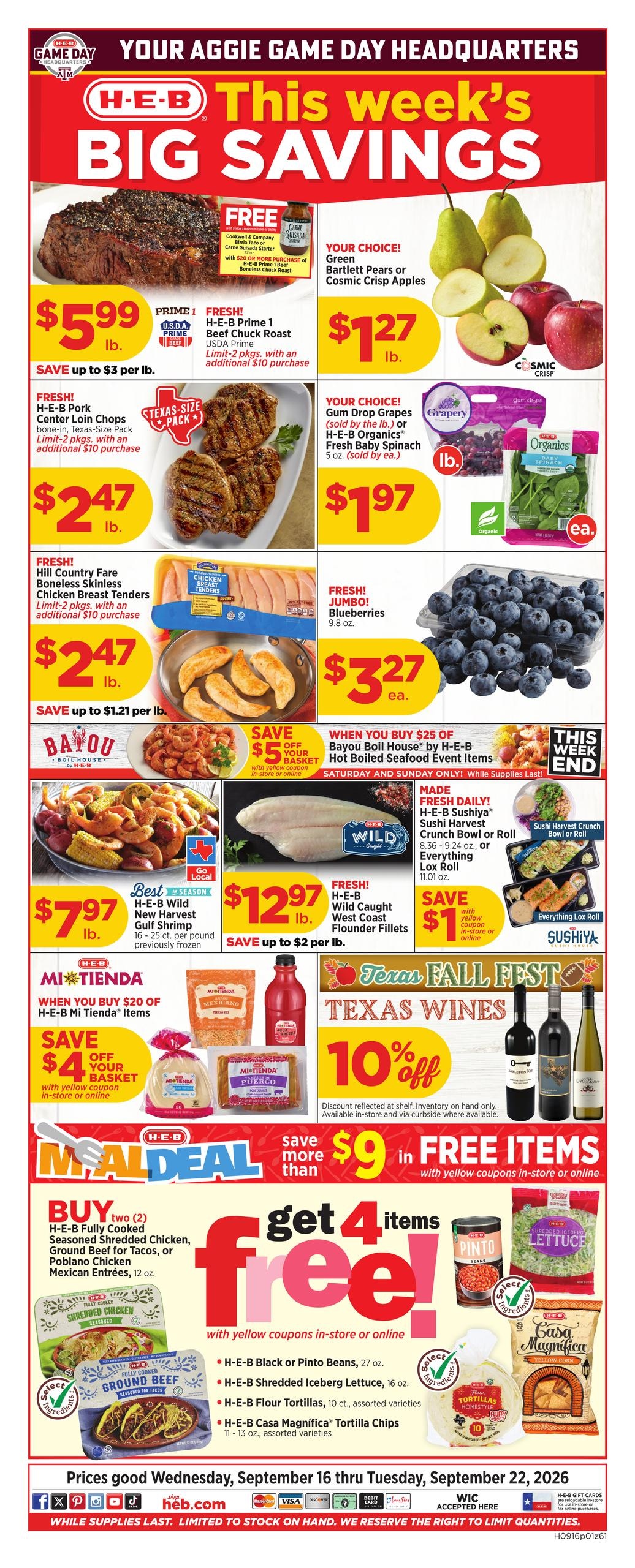 H-E-B weekly ad page 1