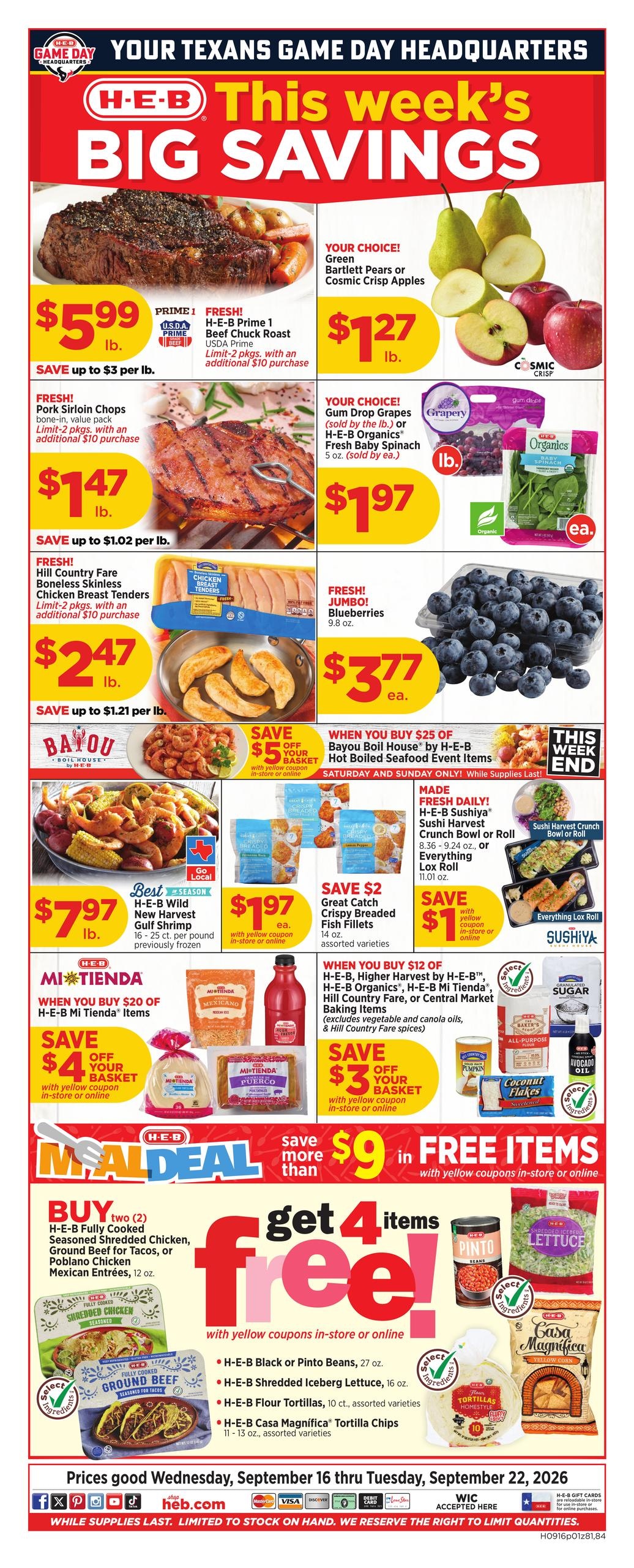 H-E-B weekly ad page 1