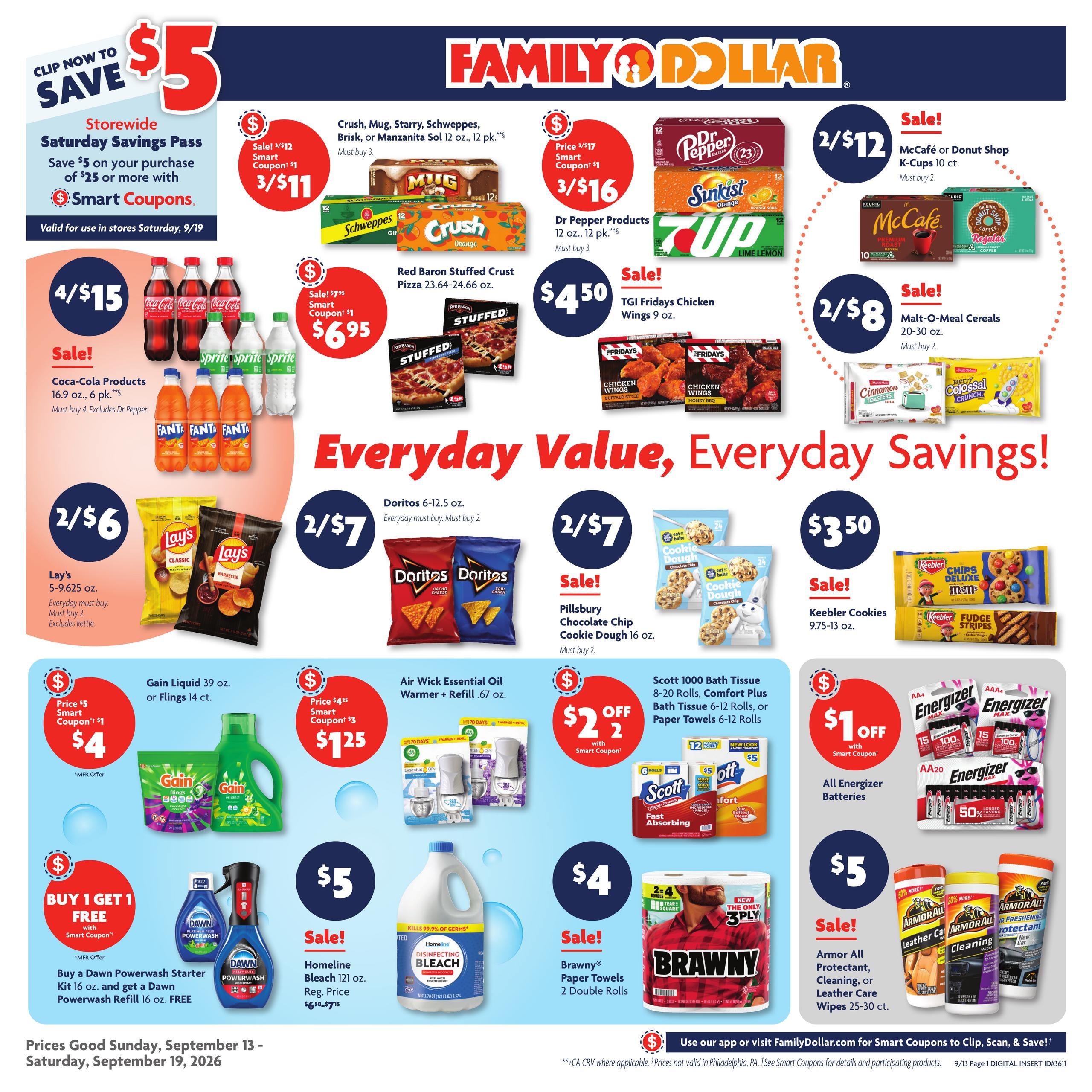 Family Dollar weekly ad page 1