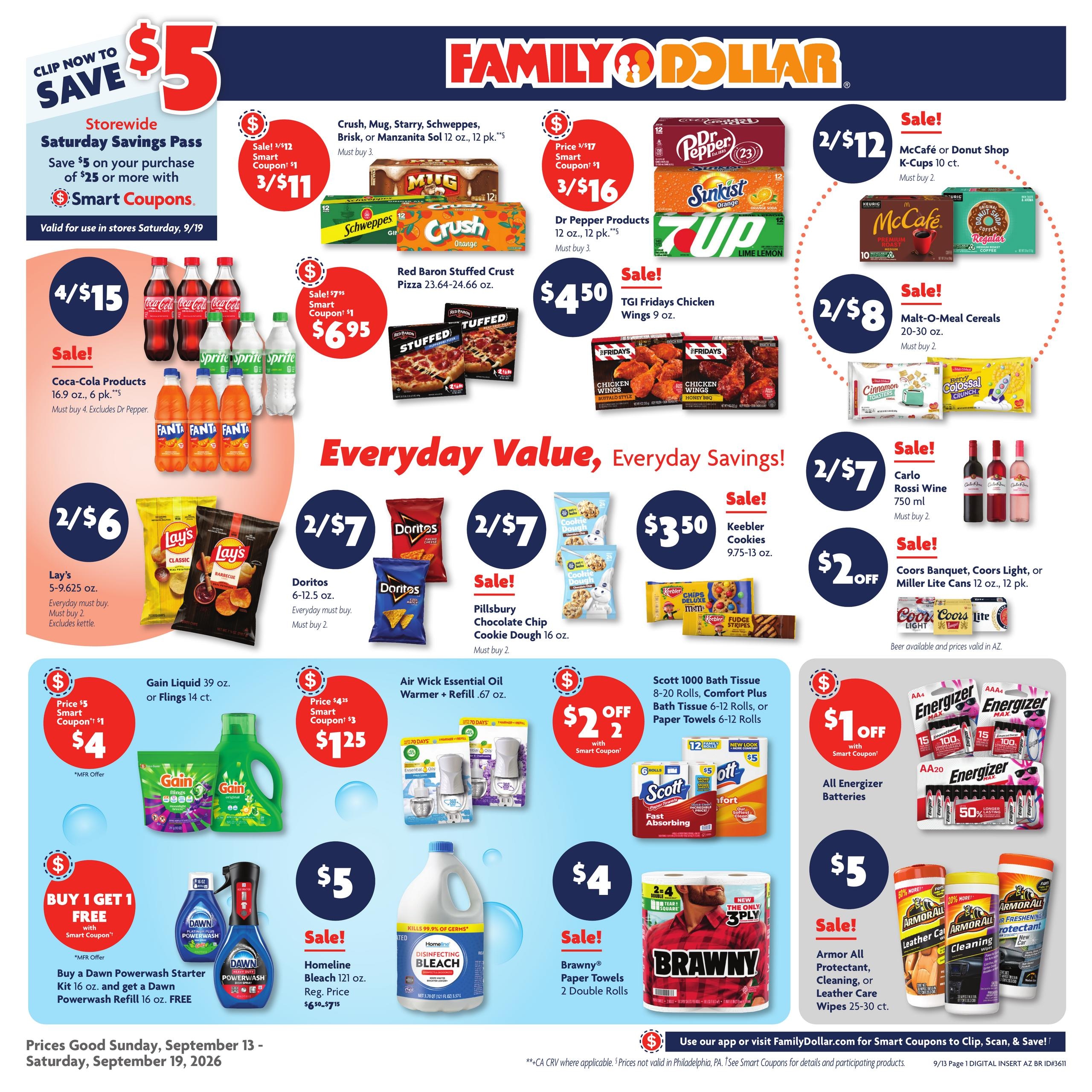Family Dollar weekly ad page 1
