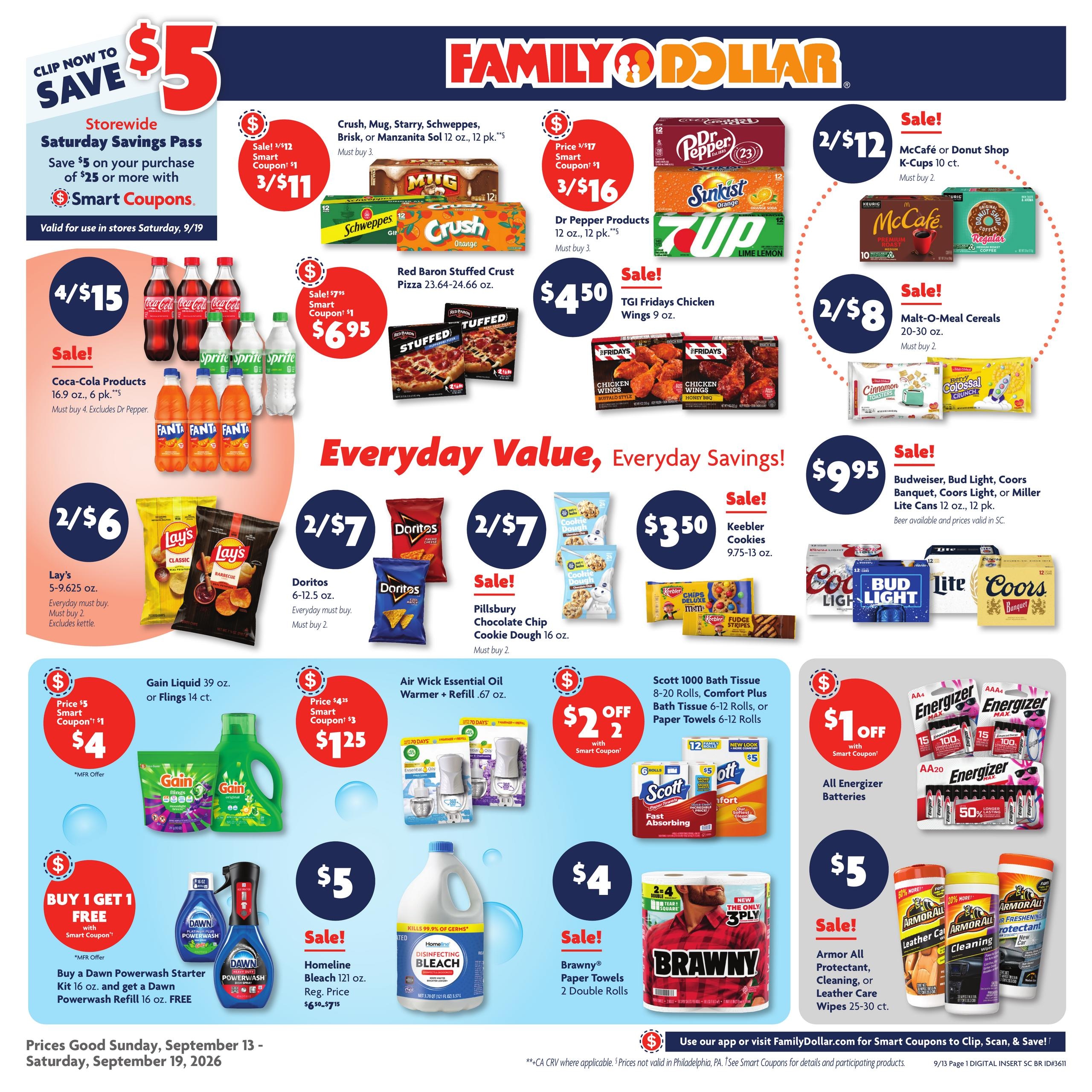 Family Dollar weekly ad page 1