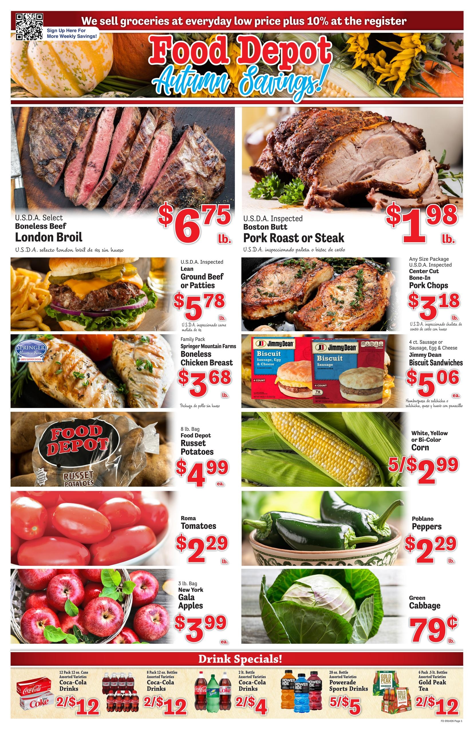 Food Depot weekly ad page 1