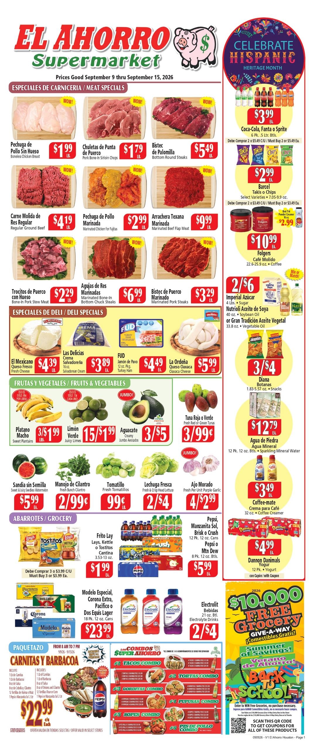 El Ahorro Supermarket weekly ad page 1