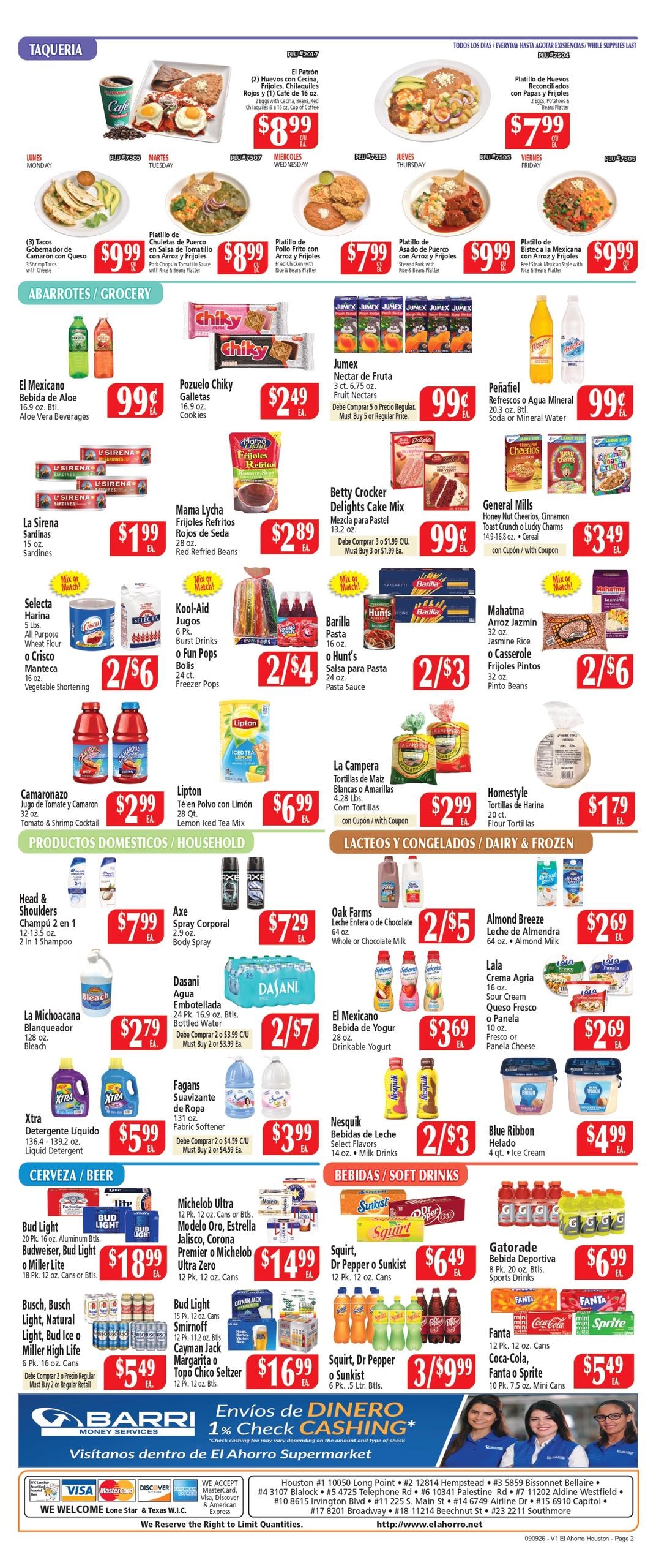 El Ahorro Supermarket weekly ad page 2