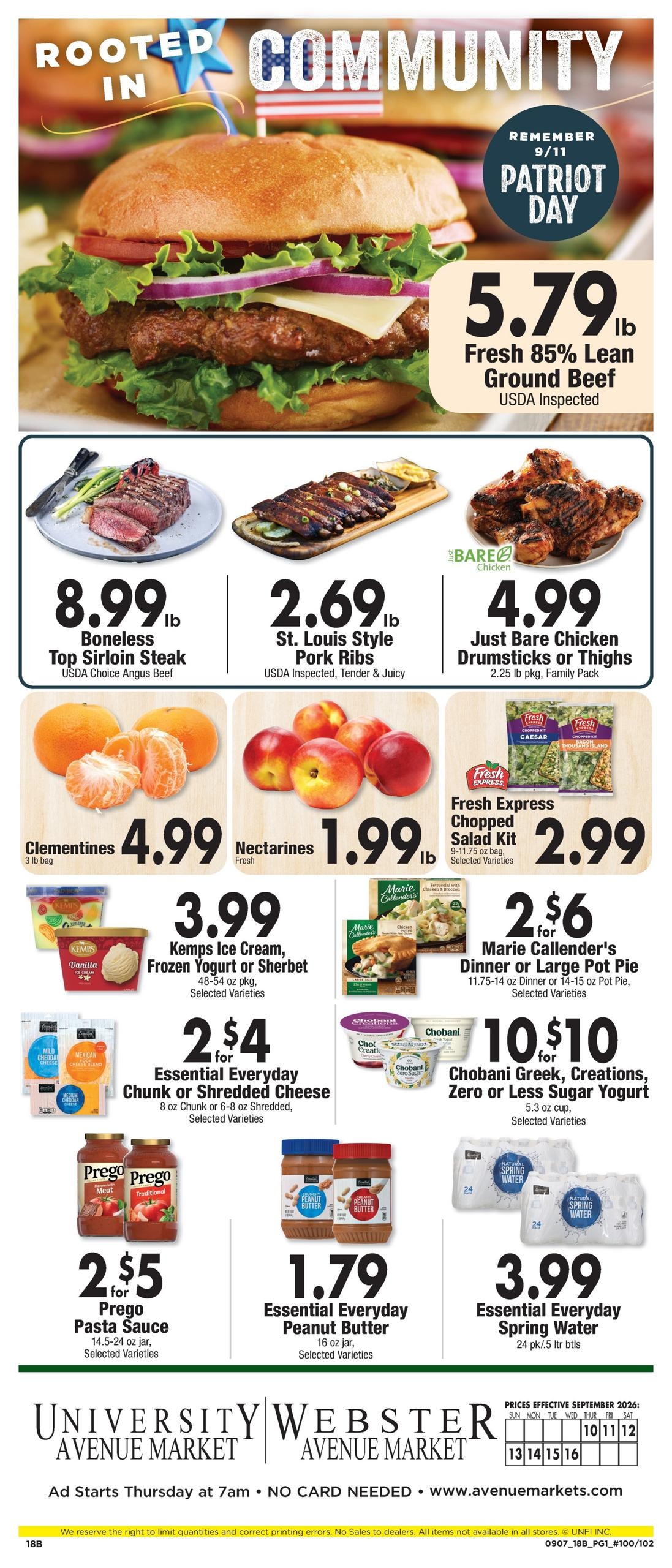 Avenue Markets weekly ad page 1