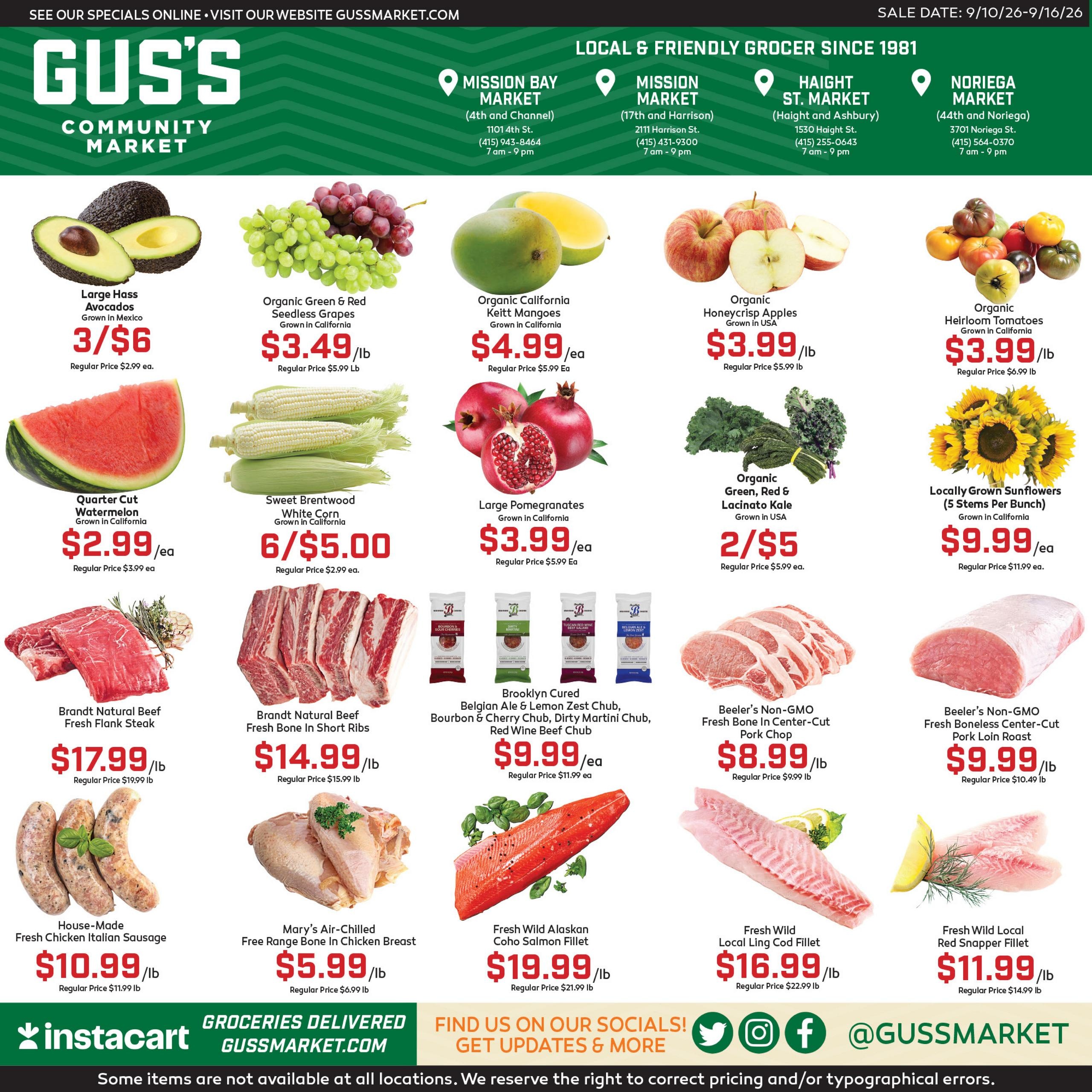 Gus's Market weekly ad page 1