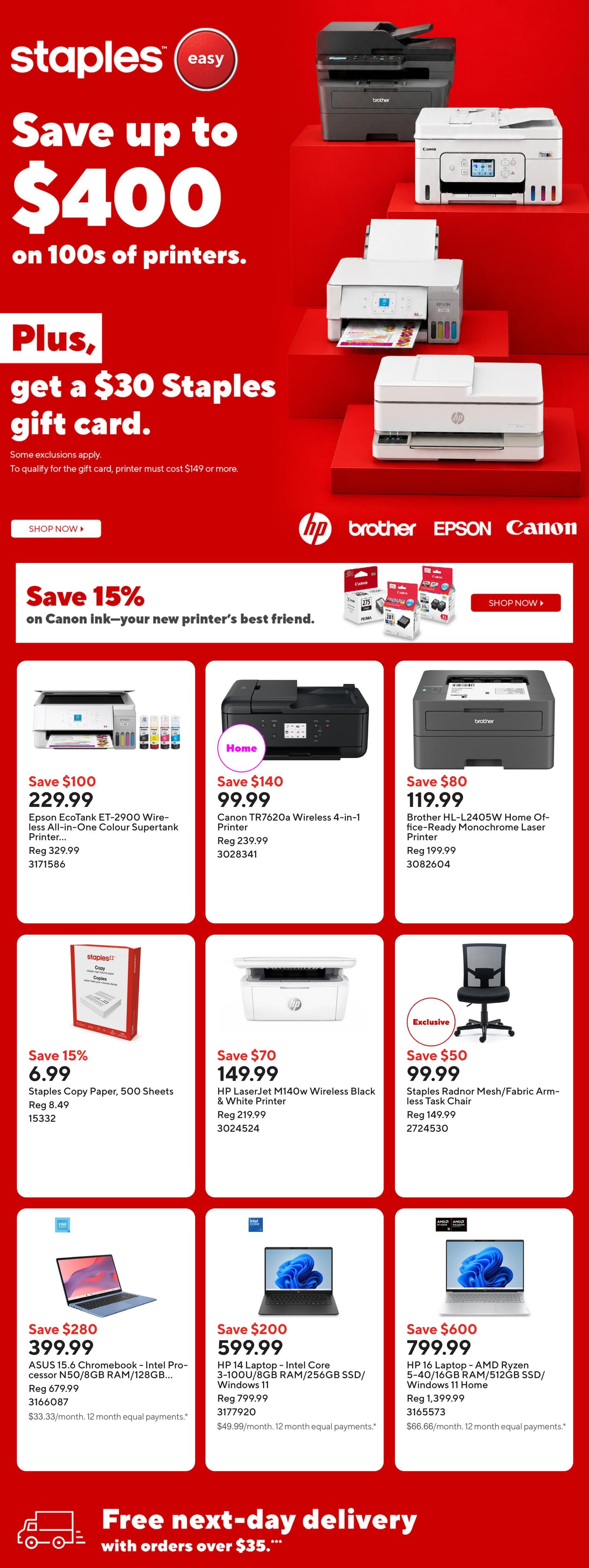 Staples flyer page 1