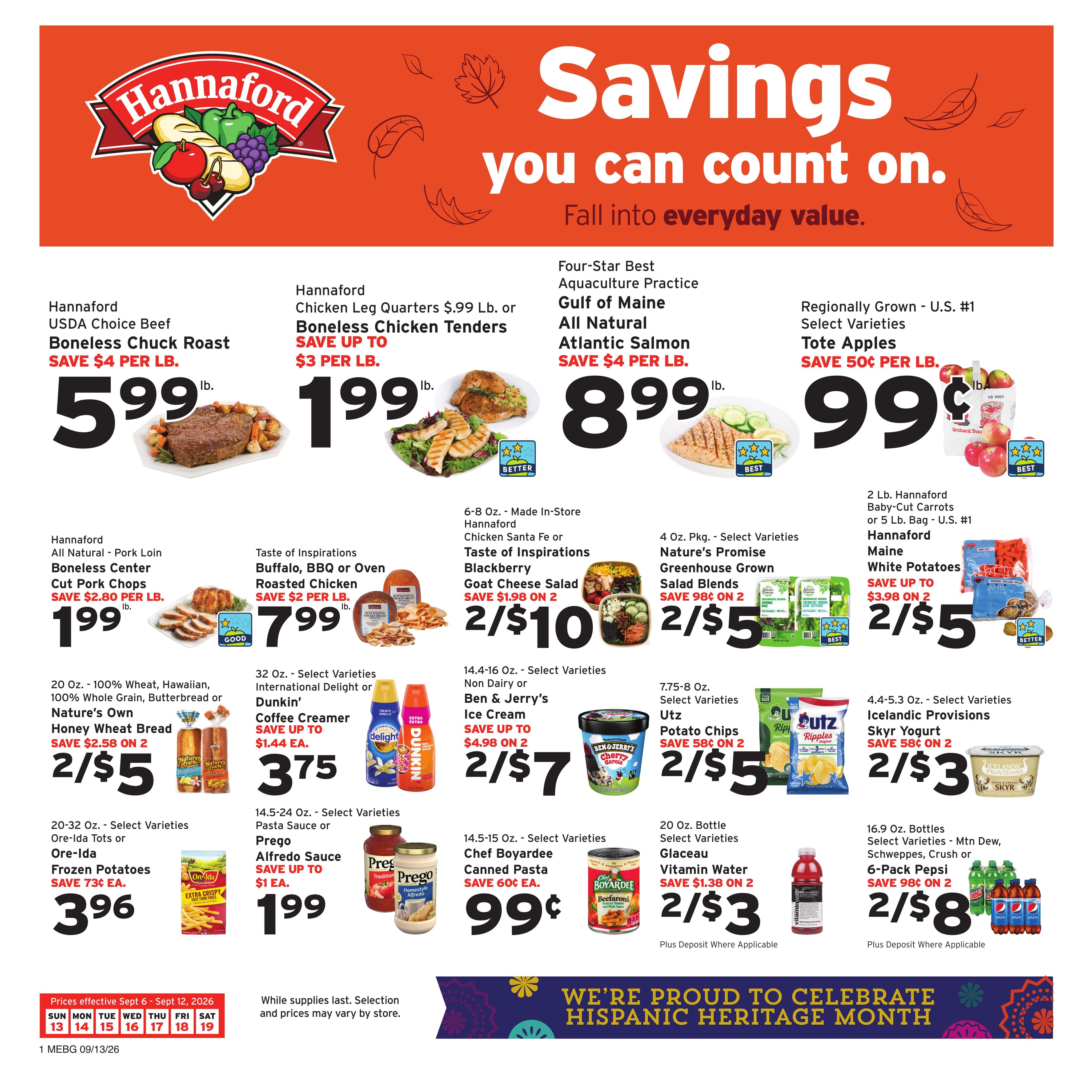 Hannaford weekly ad page 1