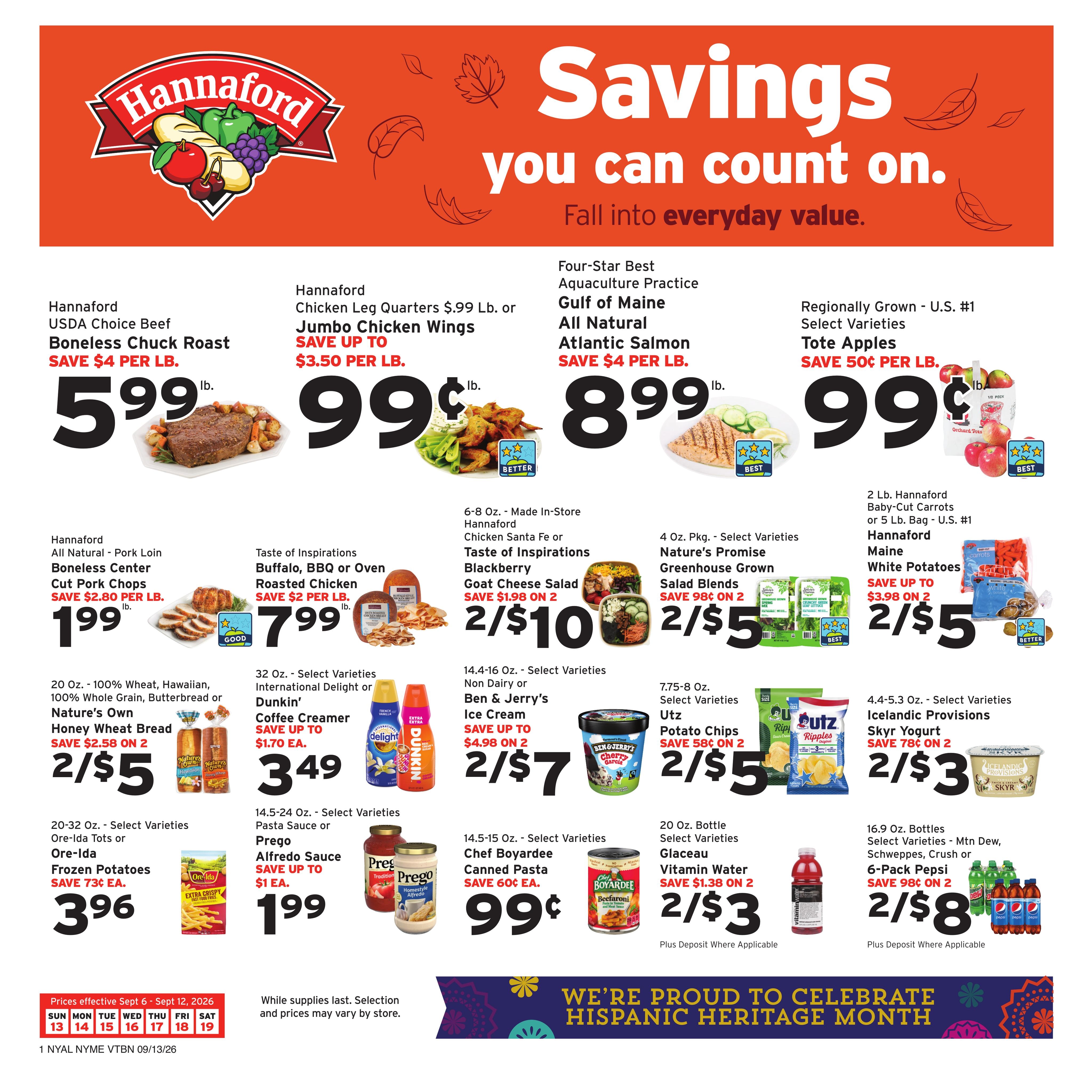 Hannaford weekly ad page 1