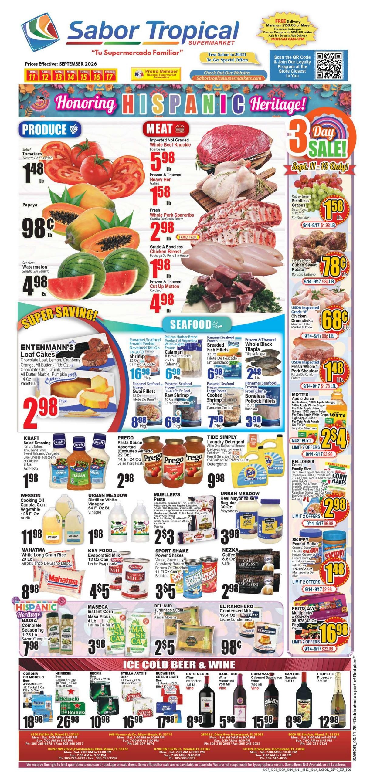 Sabor Tropical weekly ad page 1
