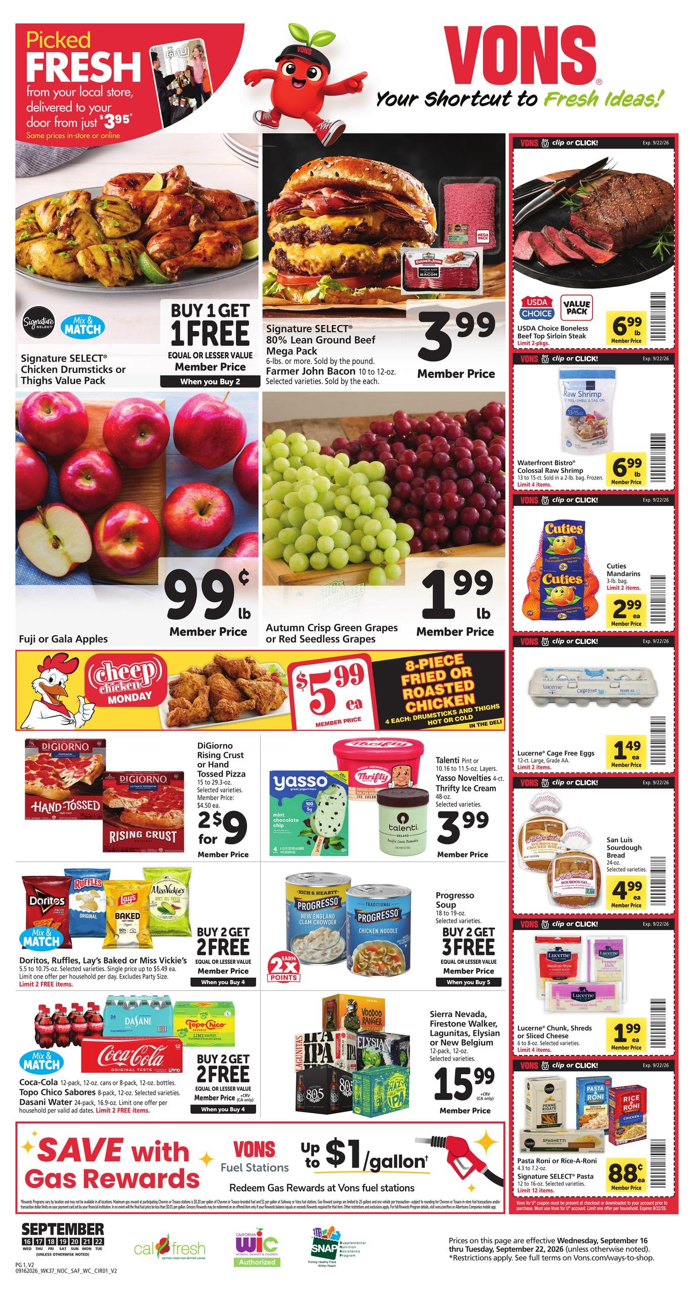 Vons weekly ad page 1