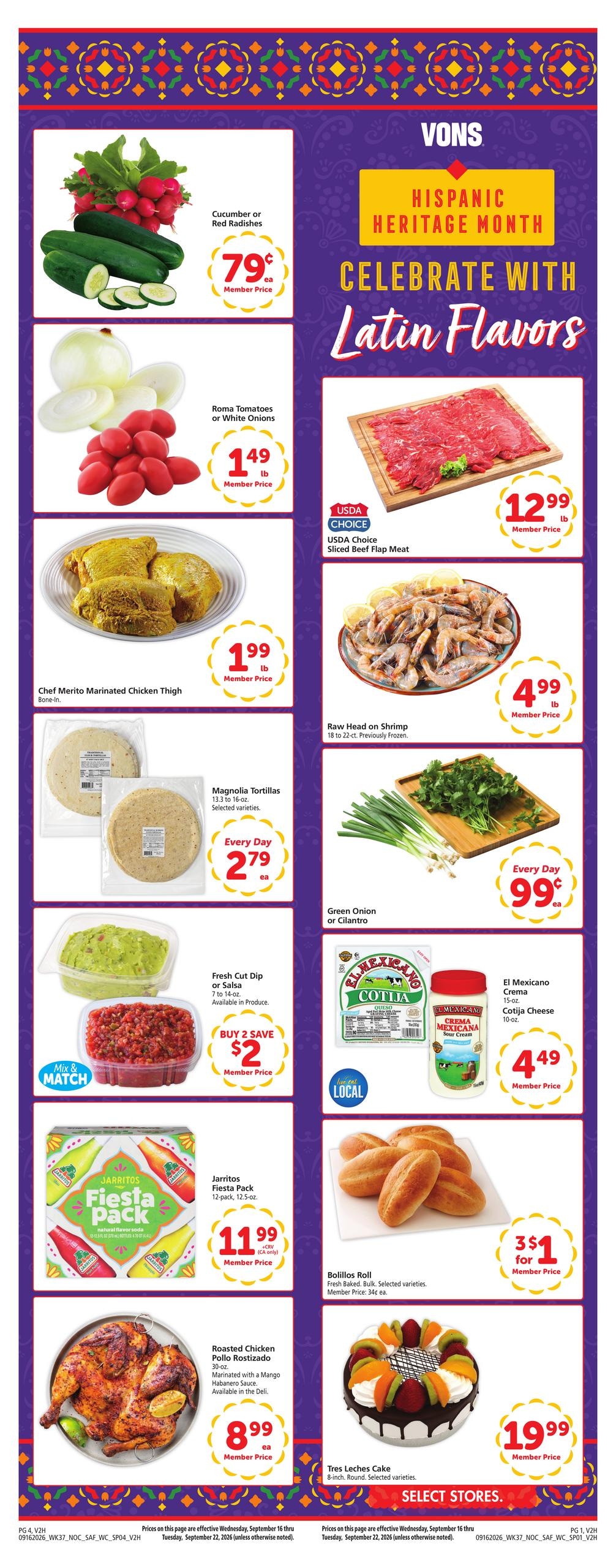 Vons weekly ad page 1