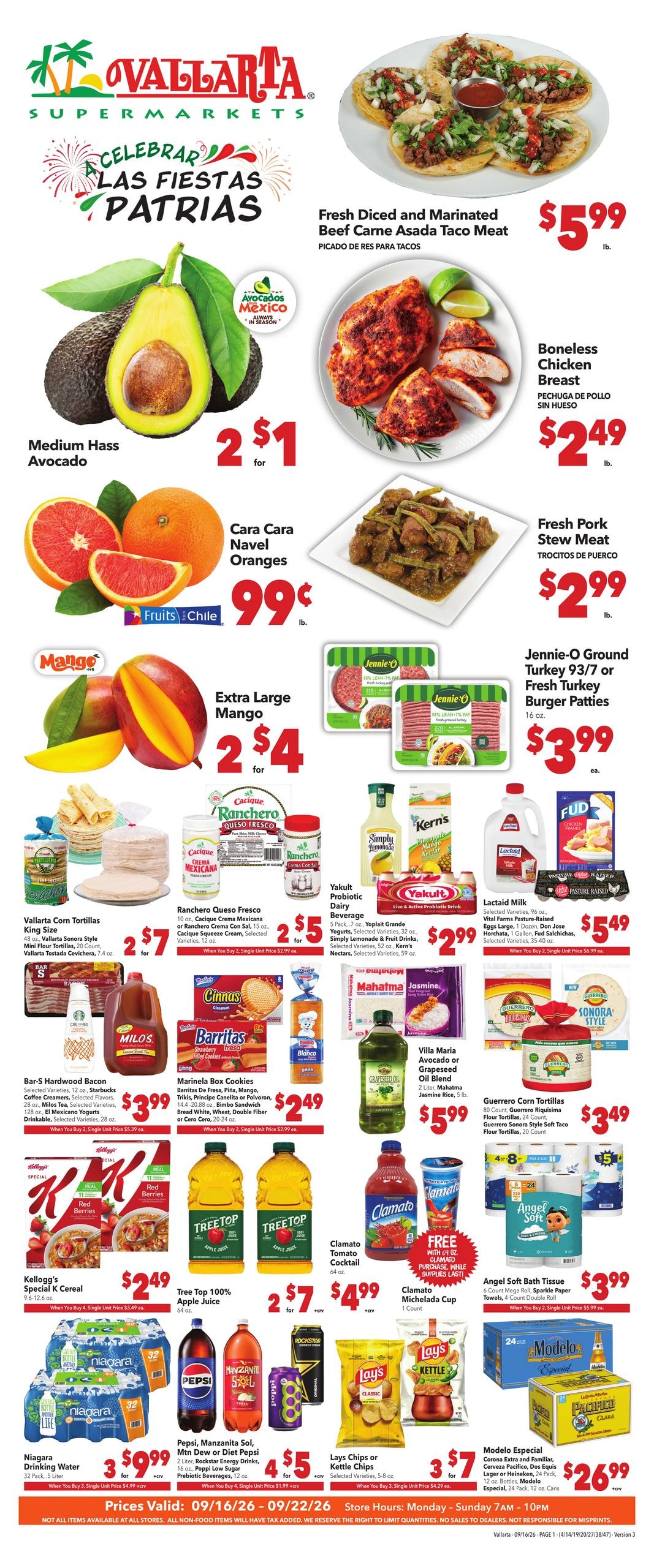 Vallarta Supermarkets weekly ad page 1