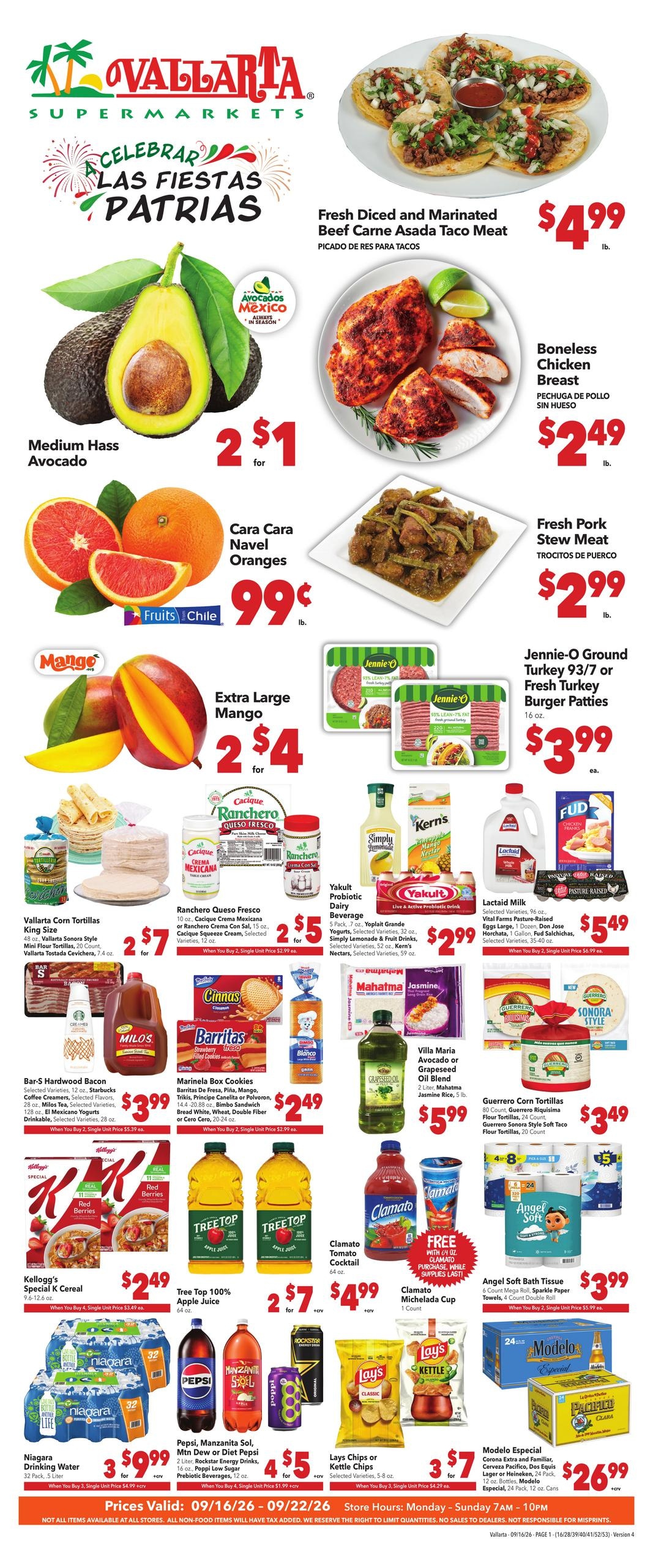 Vallarta Supermarkets weekly ad page 1