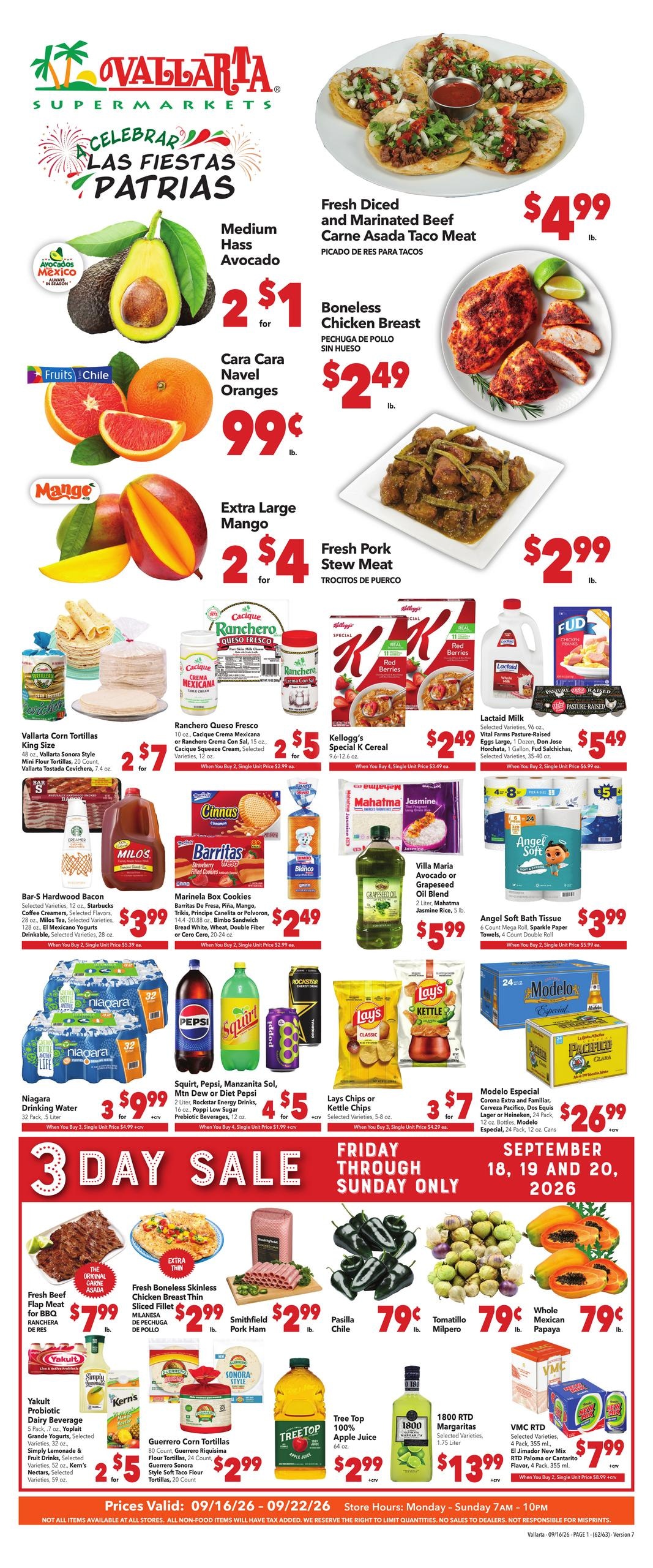 Vallarta Supermarkets weekly ad page 1