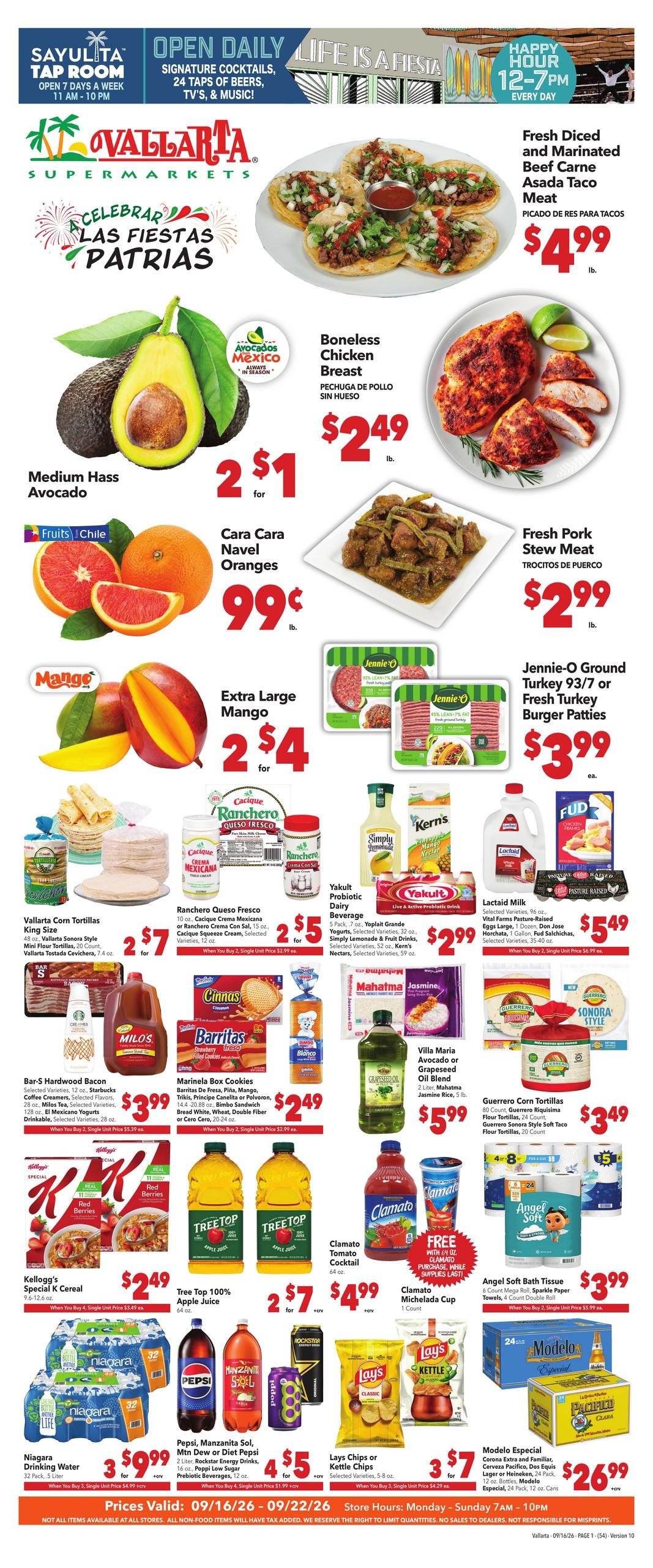 Vallarta Supermarkets weekly ad page 1