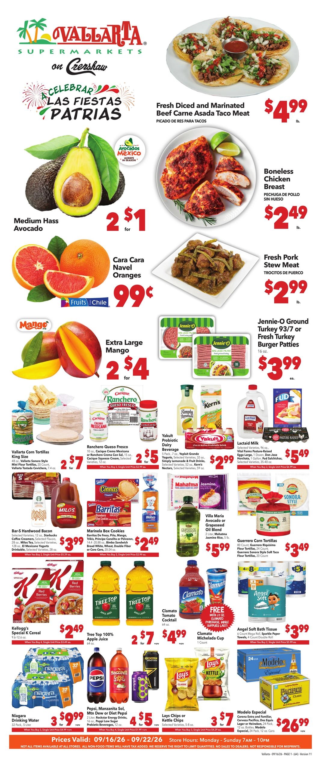 Vallarta Supermarkets weekly ad page 1