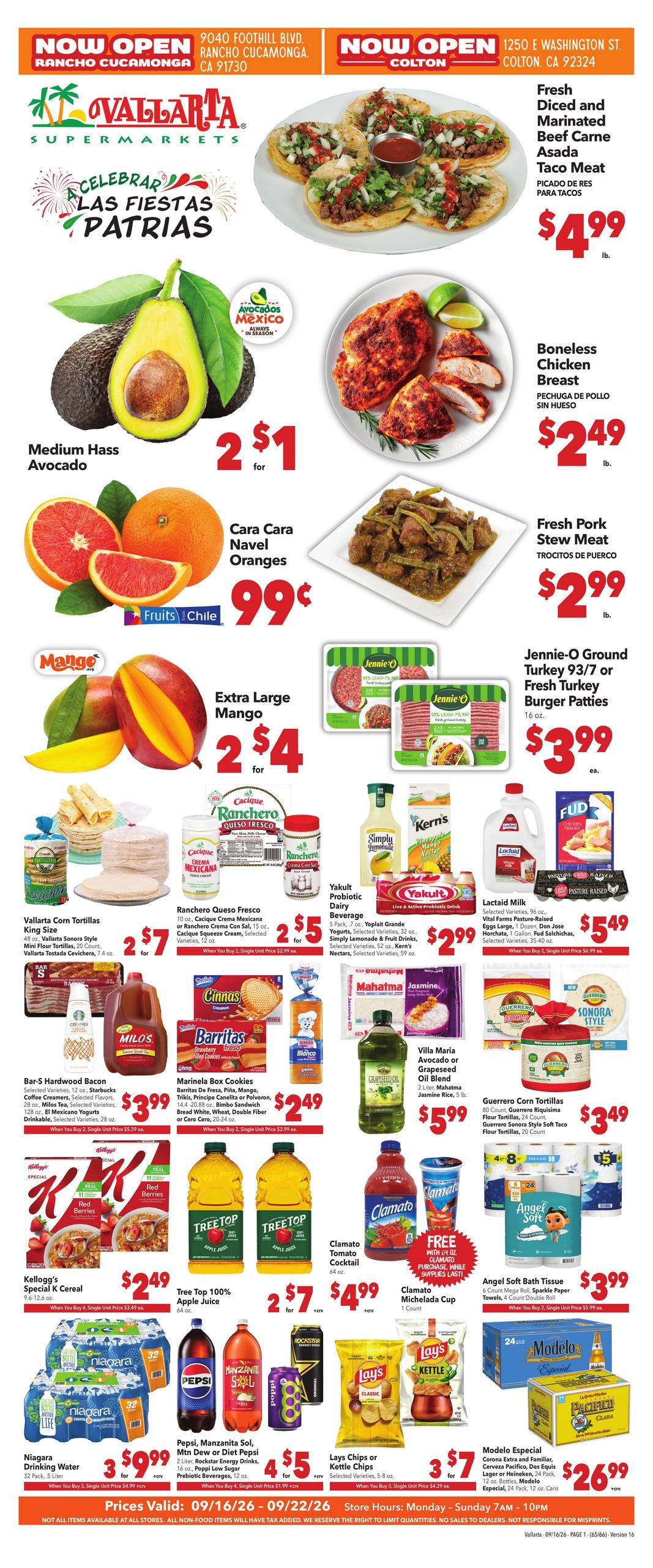 Vallarta Supermarkets weekly ad page 1