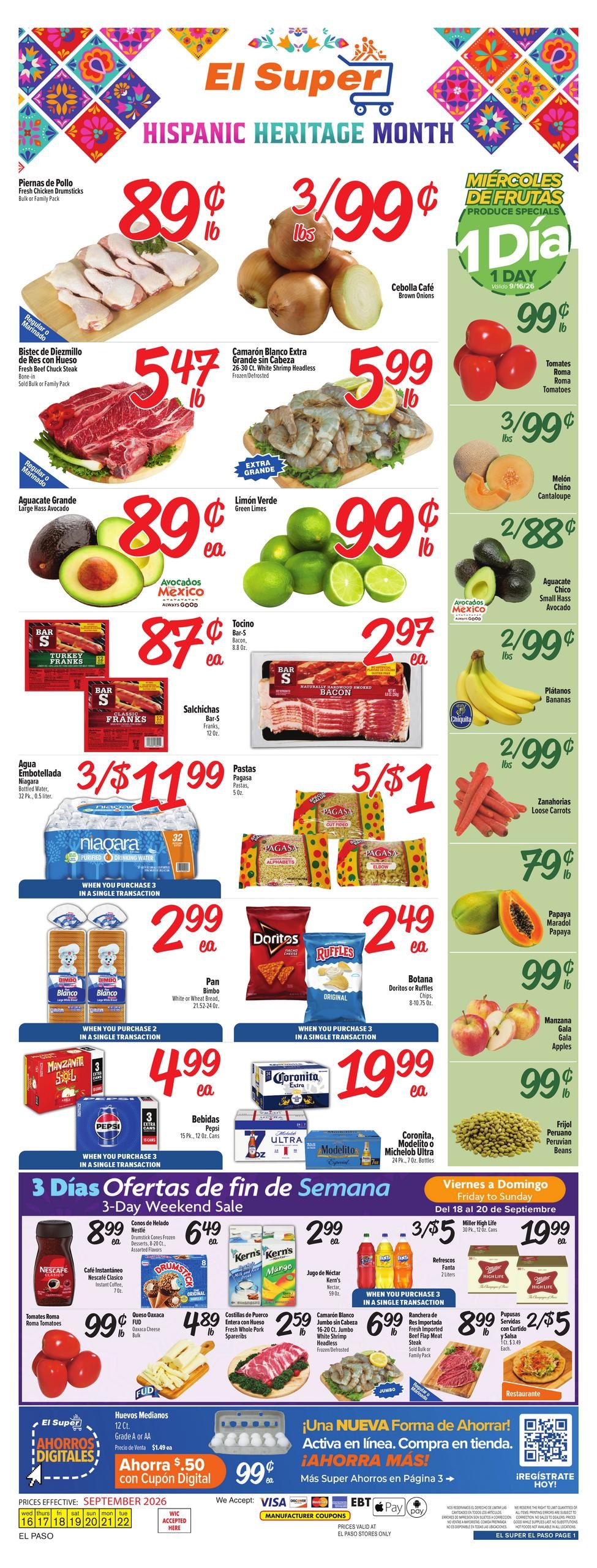 El Super weekly ad page 1