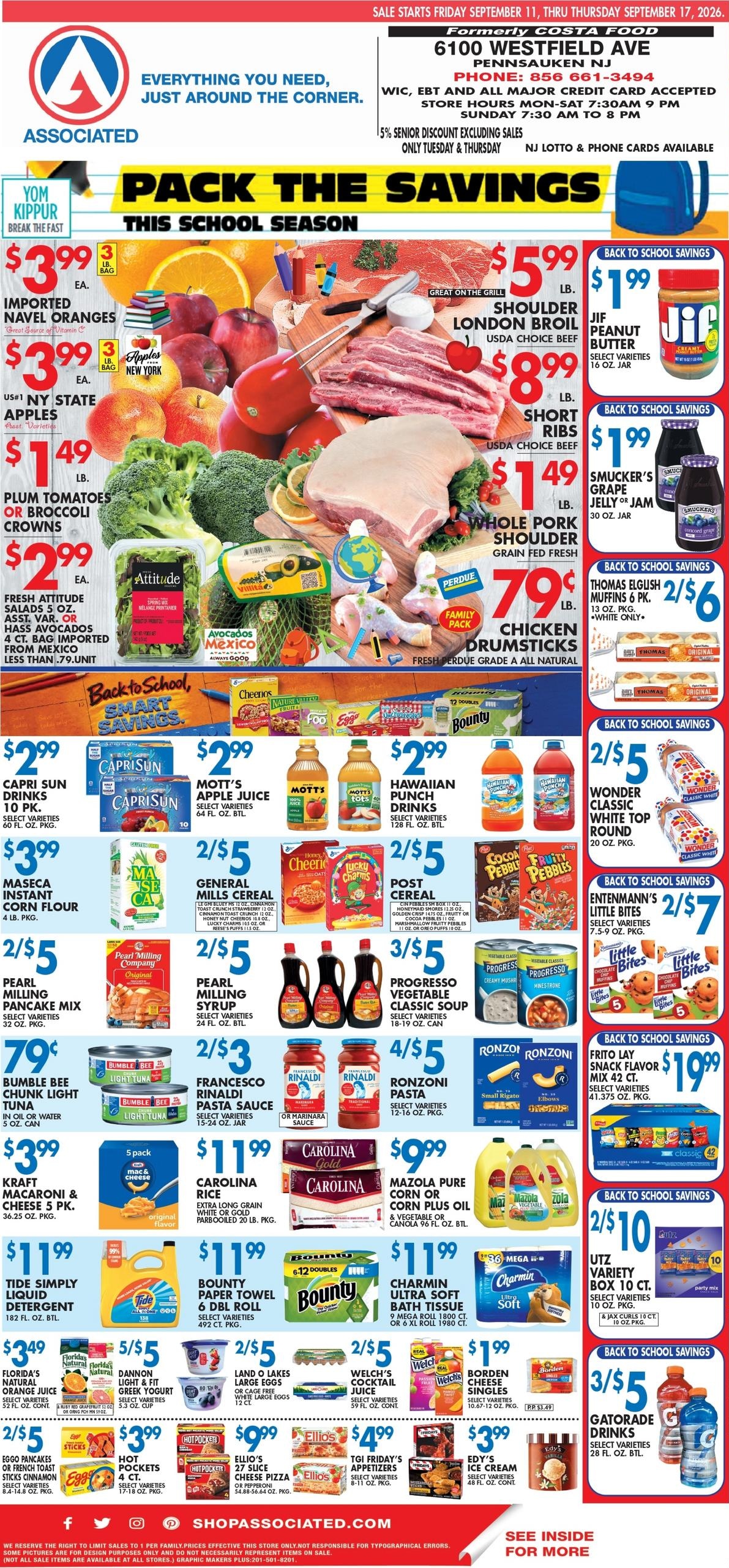 Associated Supermarkets weekly ad page 1