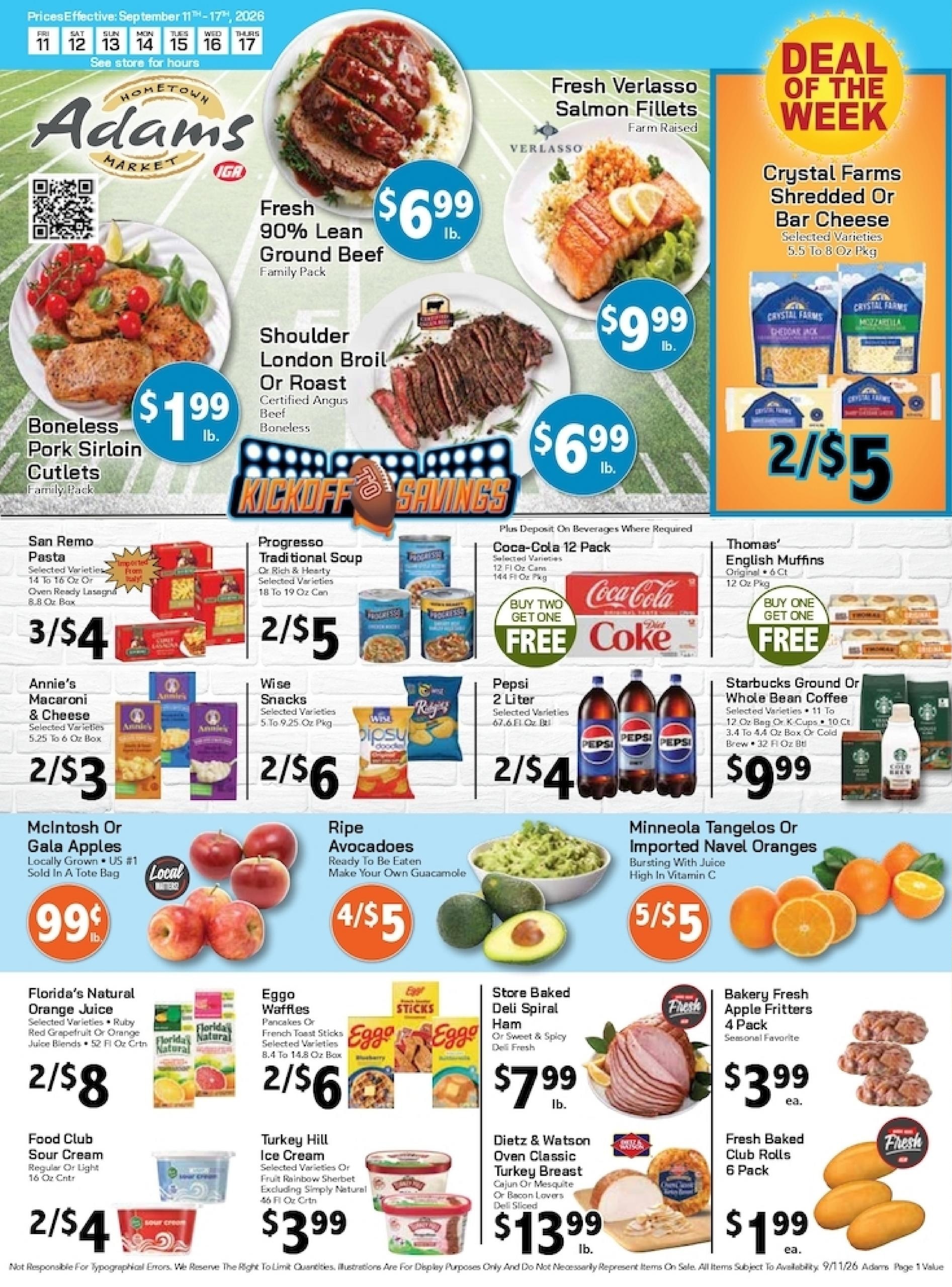 Adams Hometown Market weekly ad page 1
