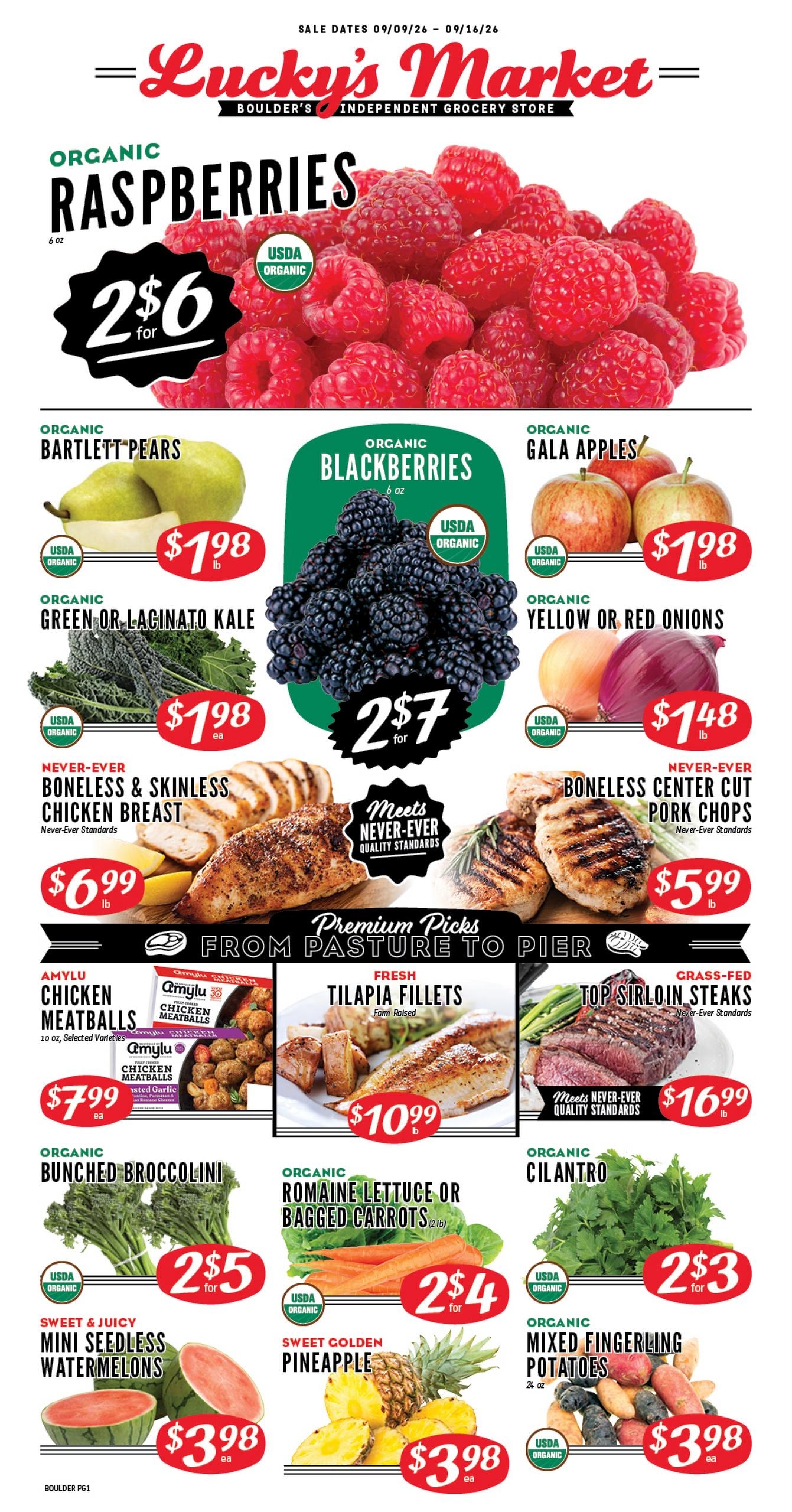 Lucky's Market weekly ad page 1