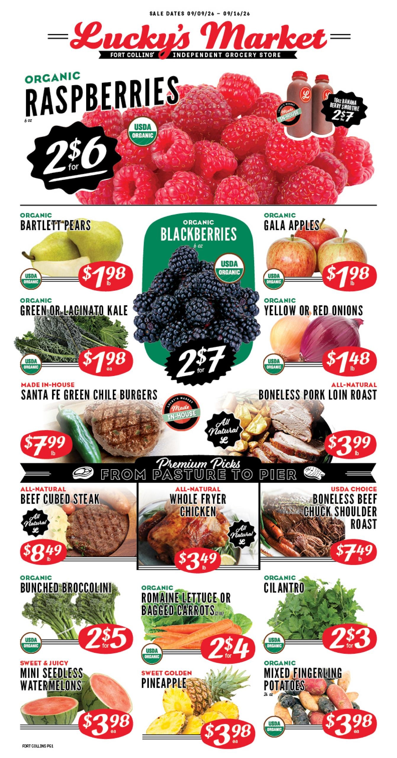 Lucky's Market weekly ad page 1