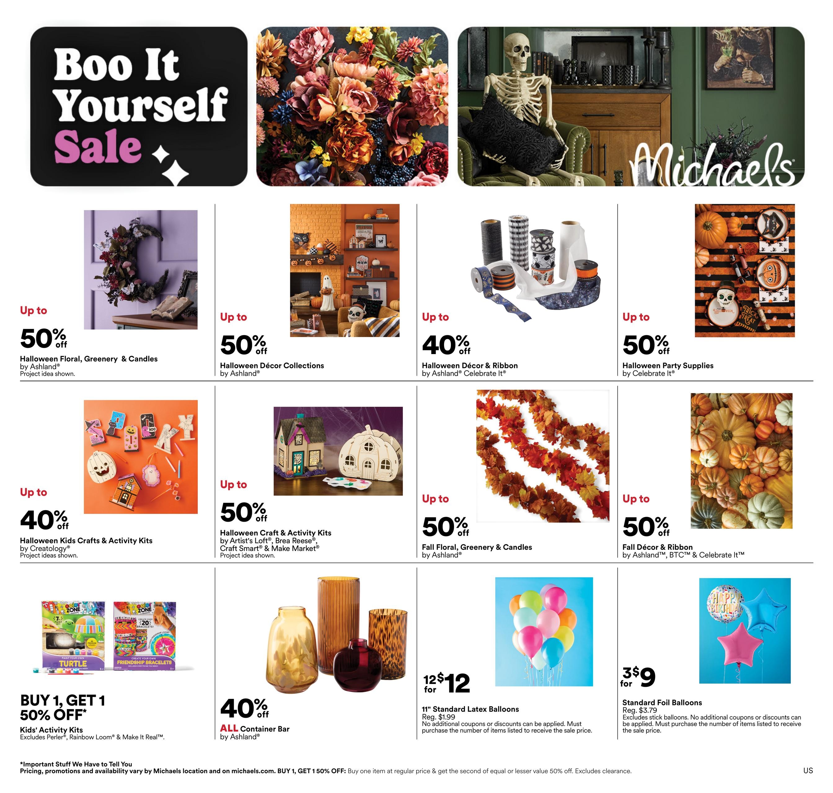 Michaels USA weekly ad page 1