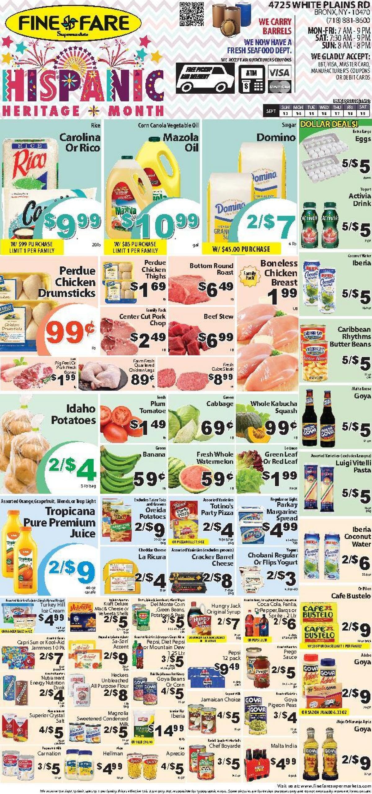 Fine Fare Supermarkets weekly ad page 1