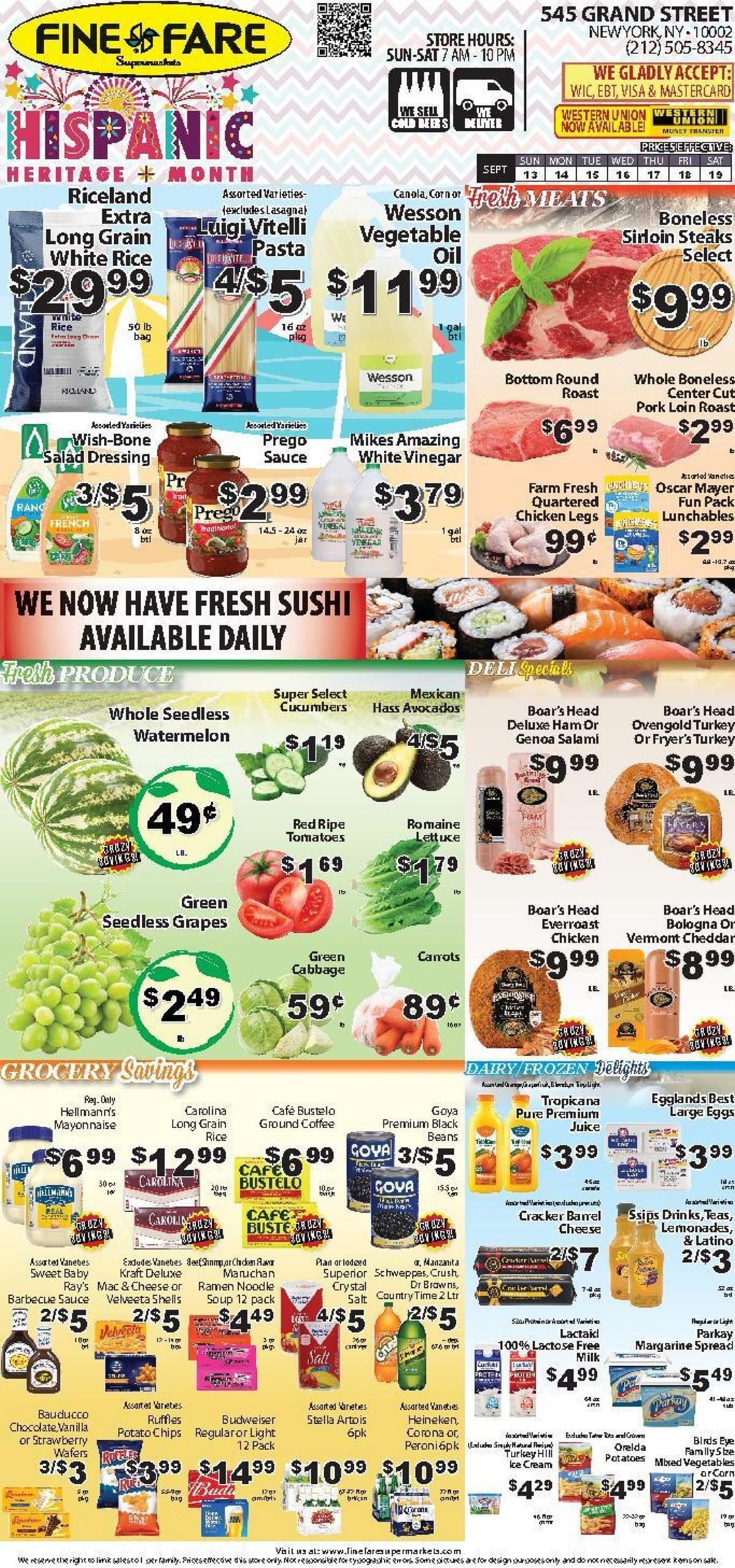 Fine Fare Supermarkets weekly ad page 1