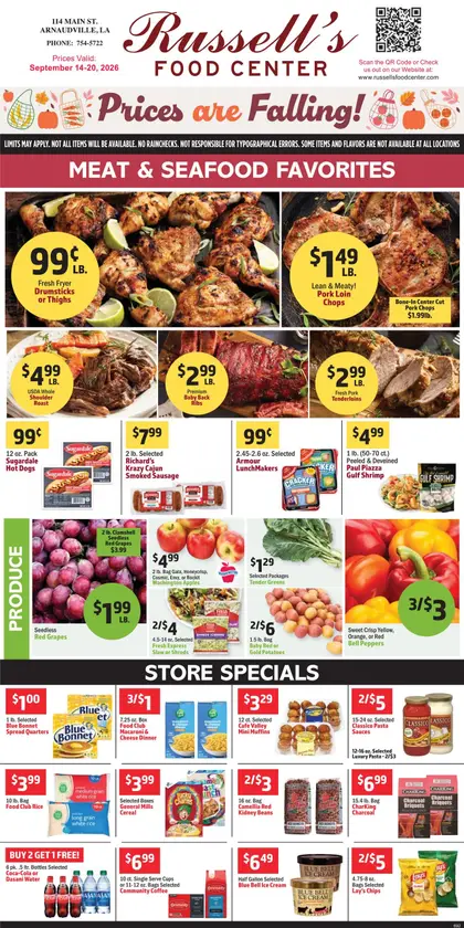 Russell's Food Center Indexed Weekly