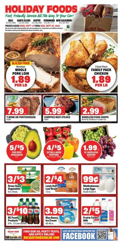Holiday Foods Indexed Weekly