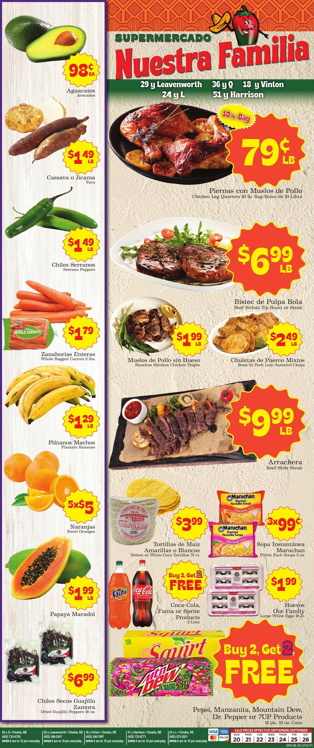 Supermercado Nuestra Familia weekly ad page 1